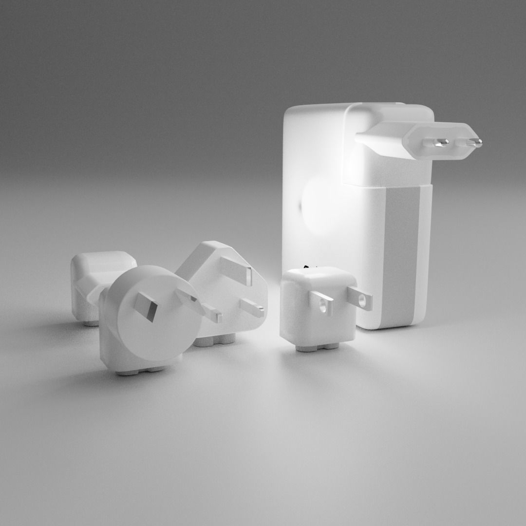 Robor R600 6700MAH 2A Wireless Charging Powerbank Low-poly 3D model_5