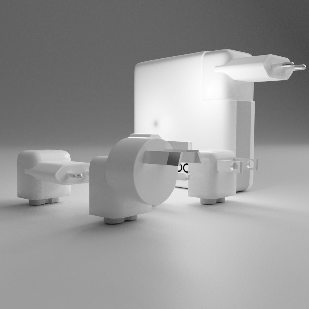 Robor R600 6700MAH 2A Wireless Charging Powerbank Low-poly 3D model_8