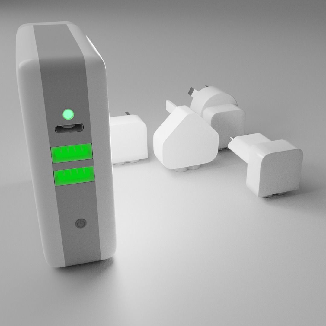 Robor R600 6700MAH 2A Wireless Charging Powerbank Low-poly 3D model_2