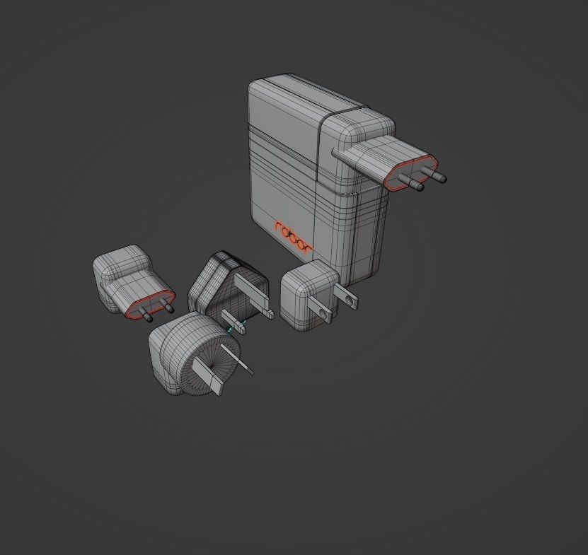 Robor R600 6700MAH 2A Wireless Charging Powerbank Low-poly 3D model_13