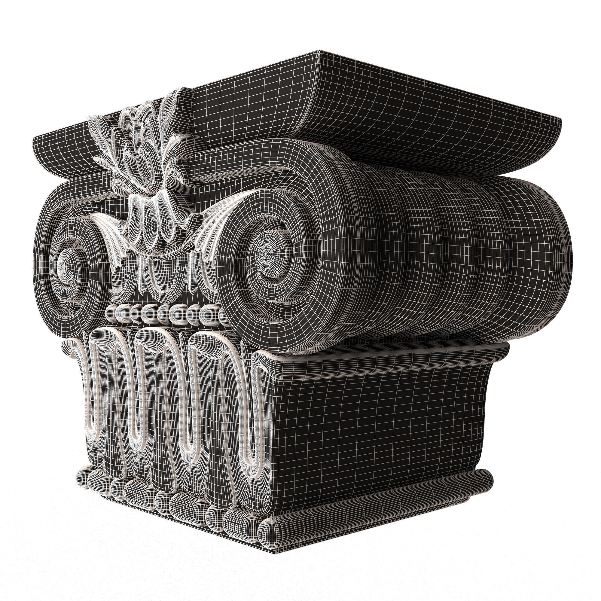 Carved Capital 01002 Low-poly 3D model_8