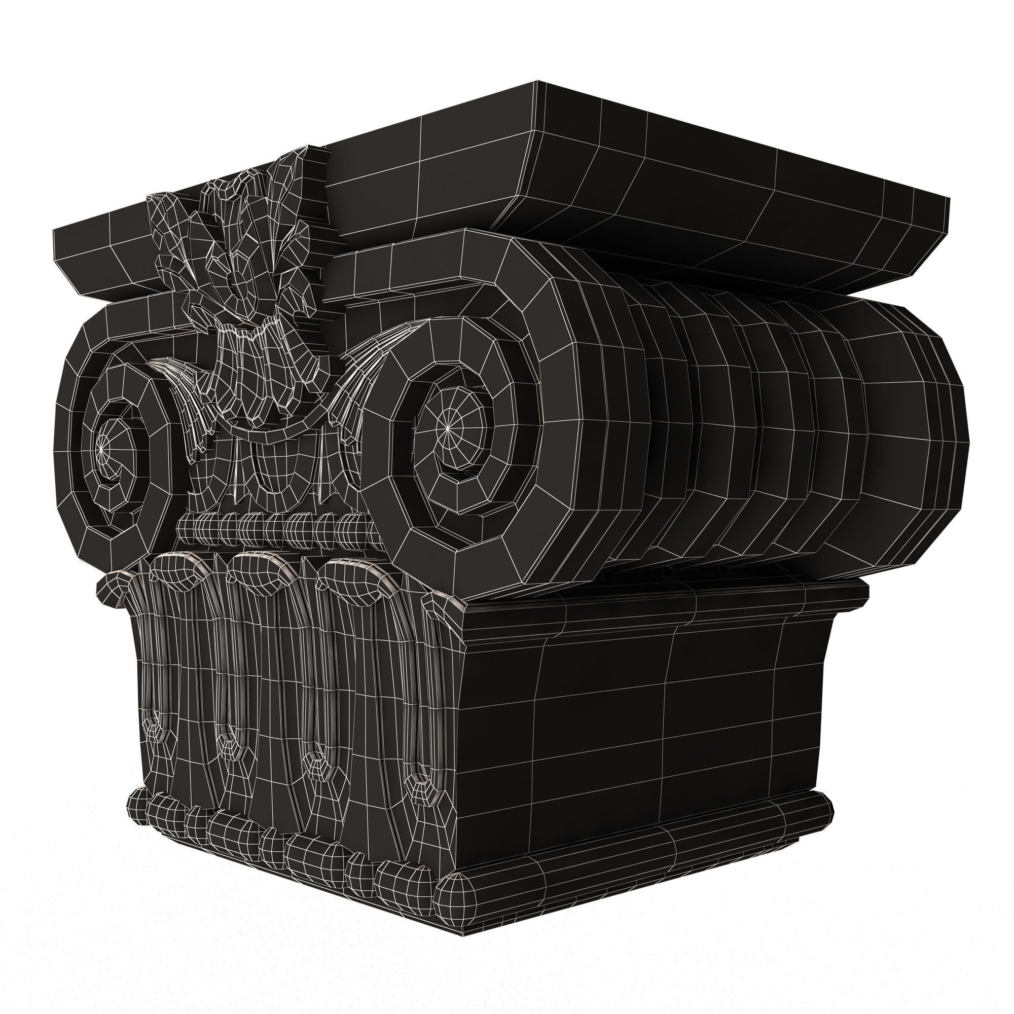 Carved Capital 01002 Low-poly 3D model_14