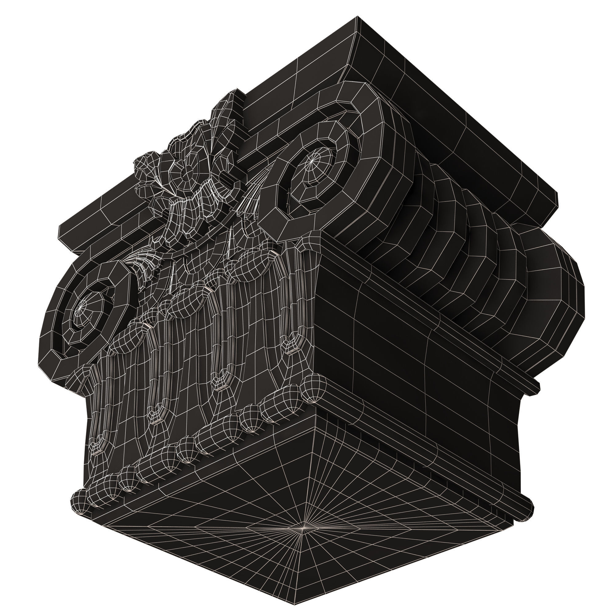 Carved Capital 01002 Low-poly 3D model_16