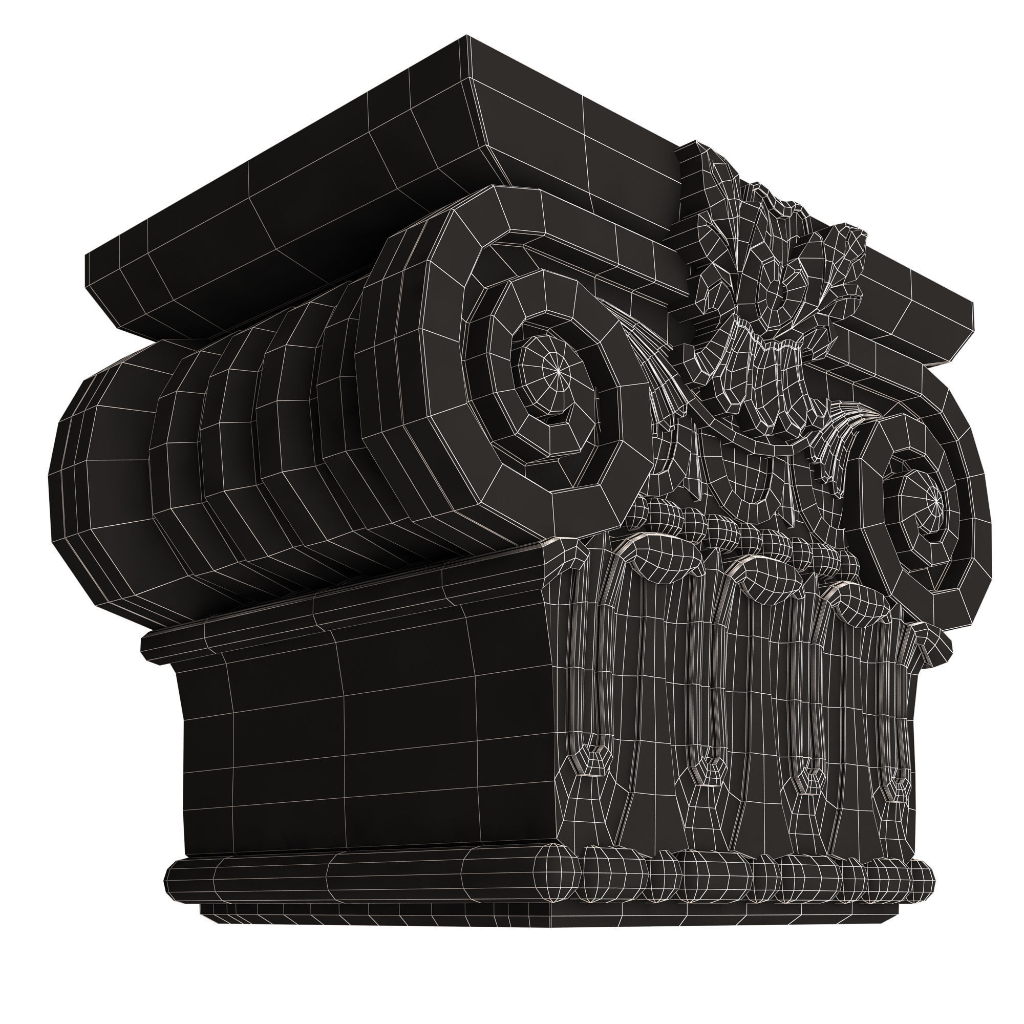 Carved Capital 01002 Low-poly 3D model_15
