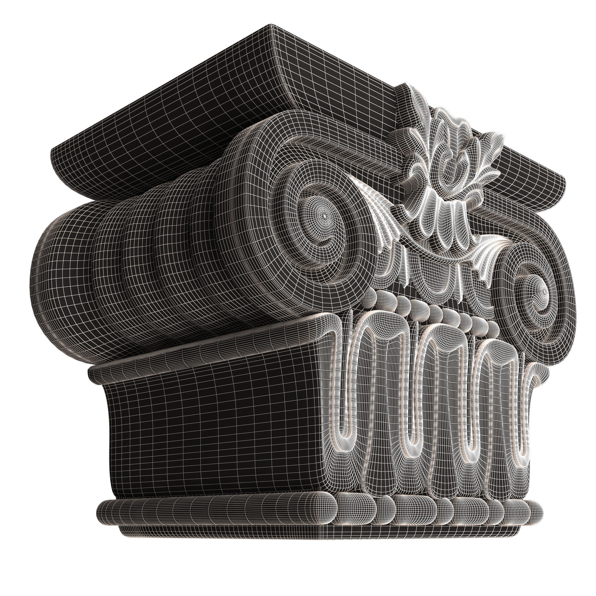 Carved Capital 01002 Low-poly 3D model_9