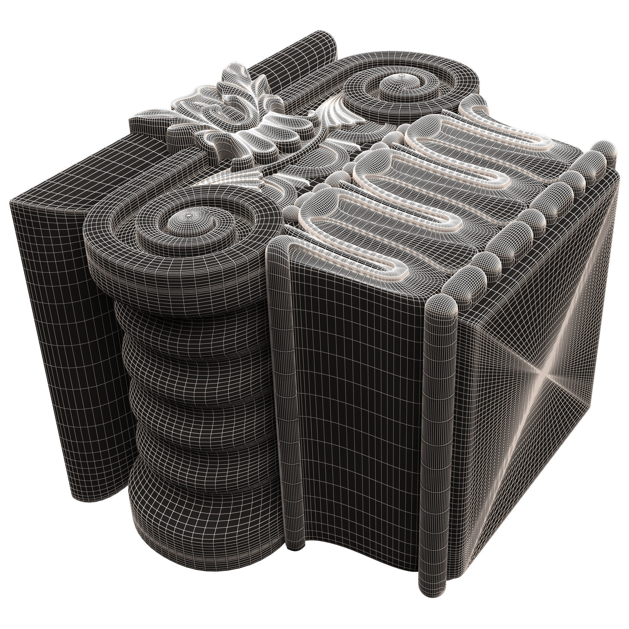 Carved Capital 01002 Low-poly 3D model_11