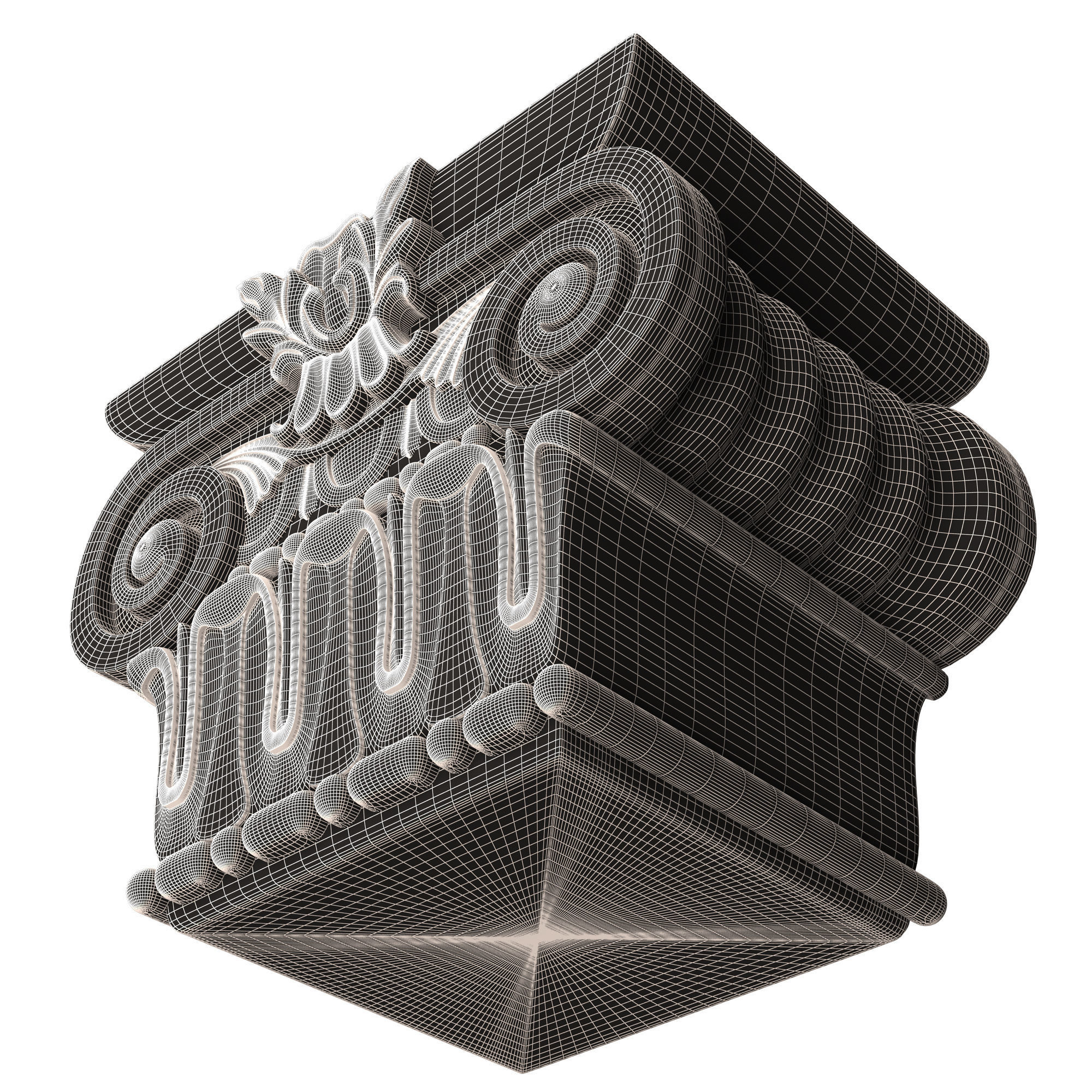 Carved Capital 01002 Low-poly 3D model_10