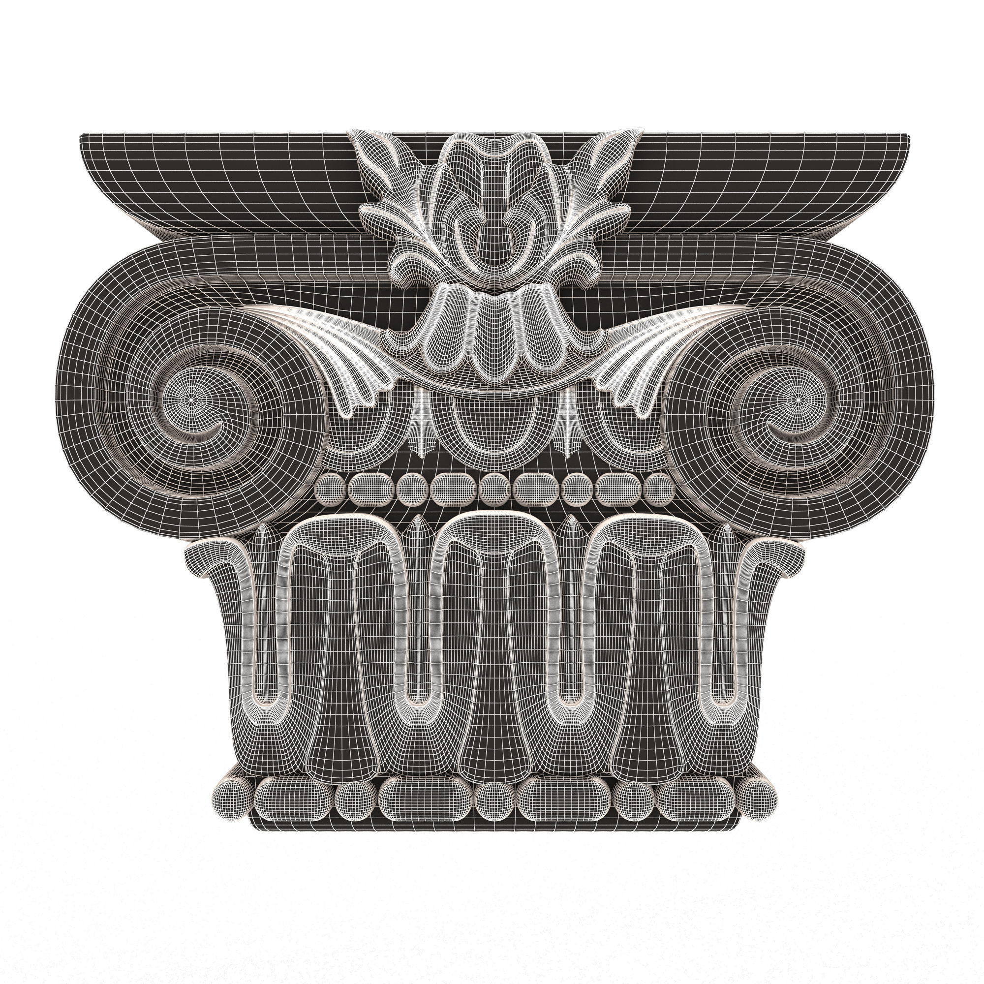 Carved Capital 01002 Low-poly 3D model_6
