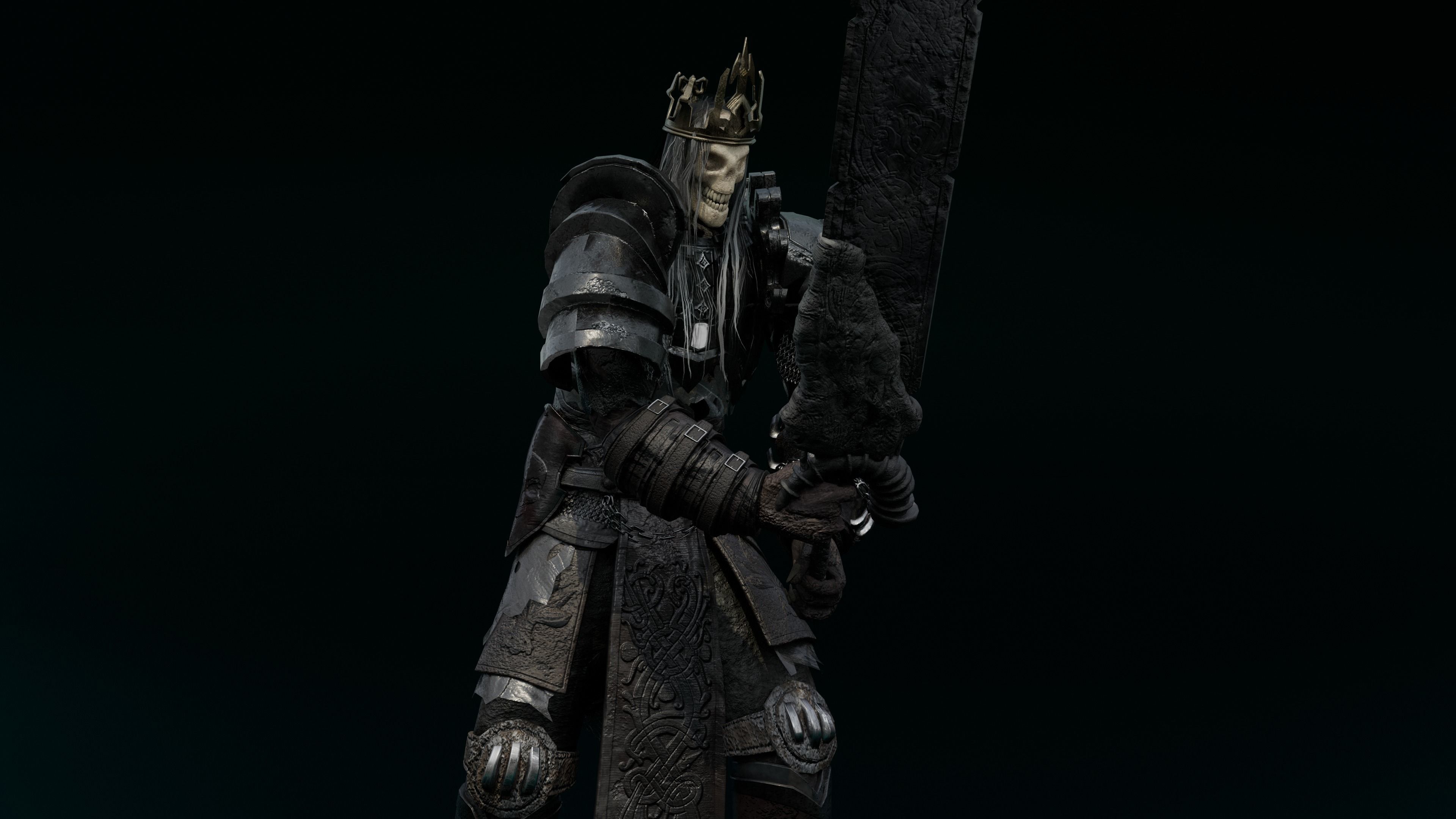 skeleton king character Low-poly 3D model_5
