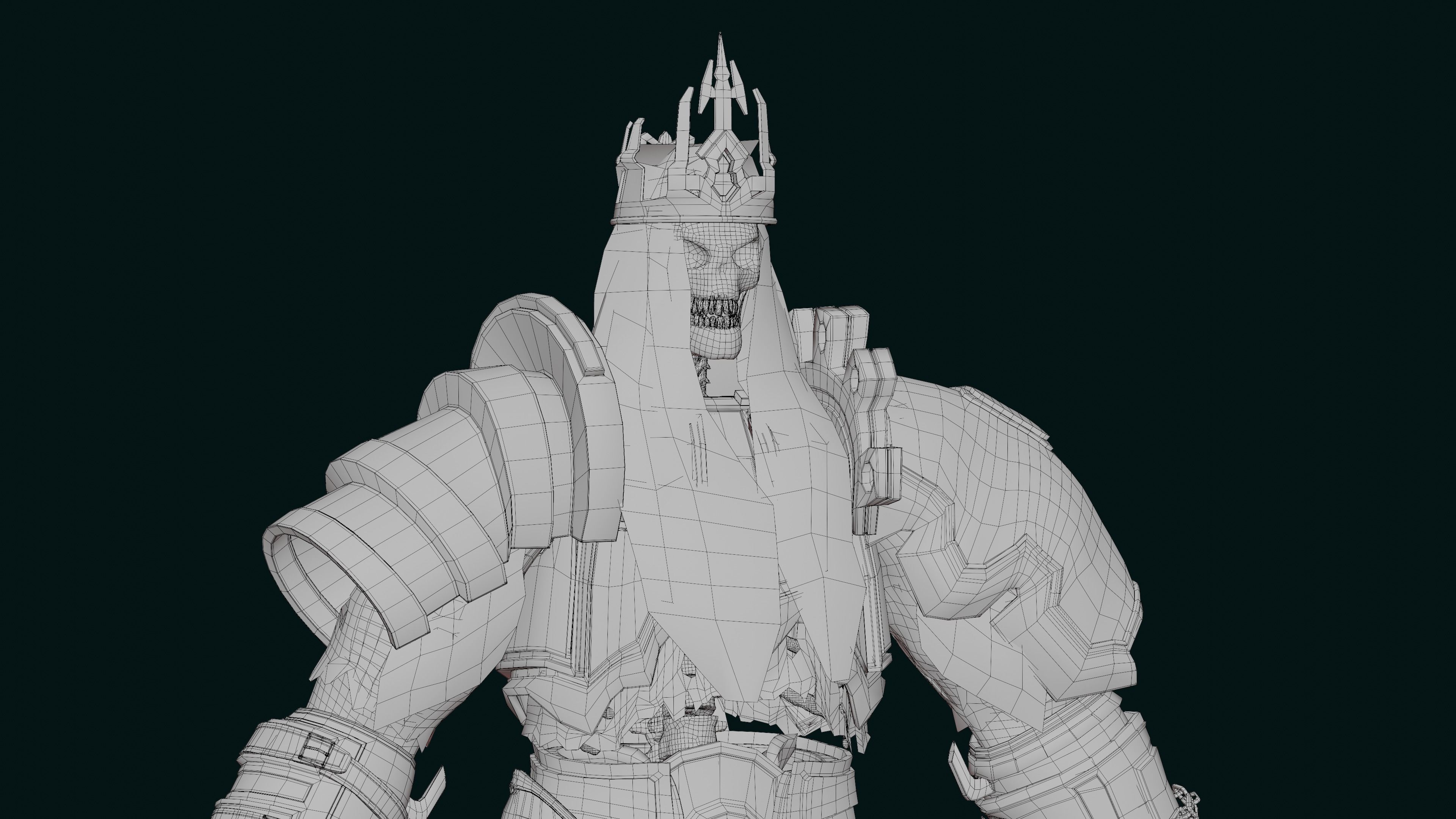 skeleton king character Low-poly 3D model_11