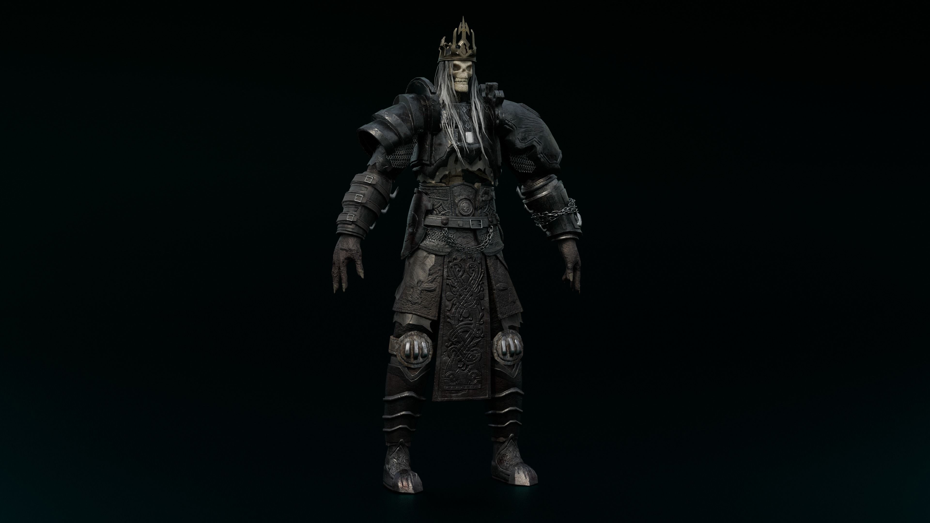skeleton king character Low-poly 3D model_6
