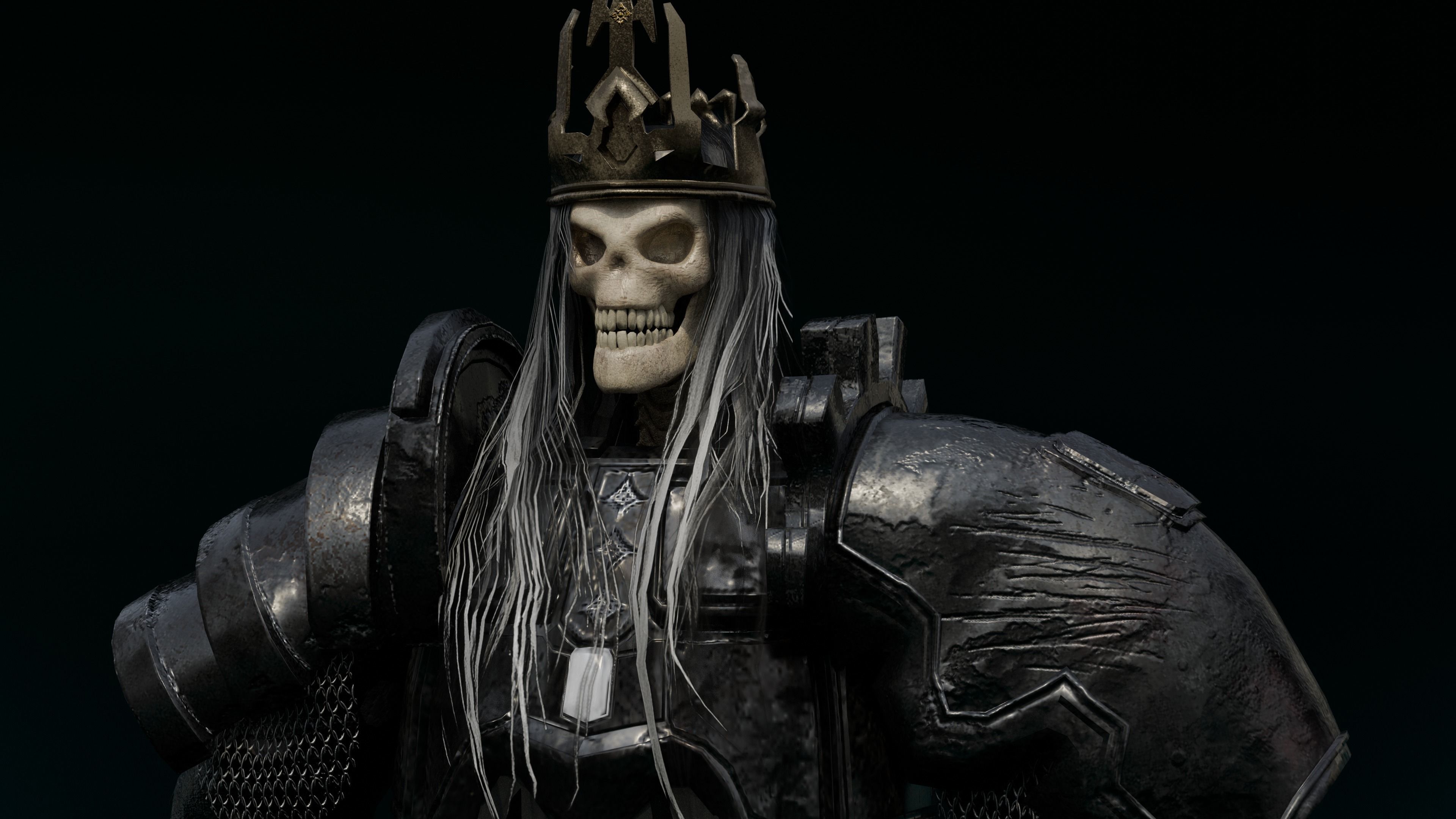 skeleton king character Low-poly 3D model_7