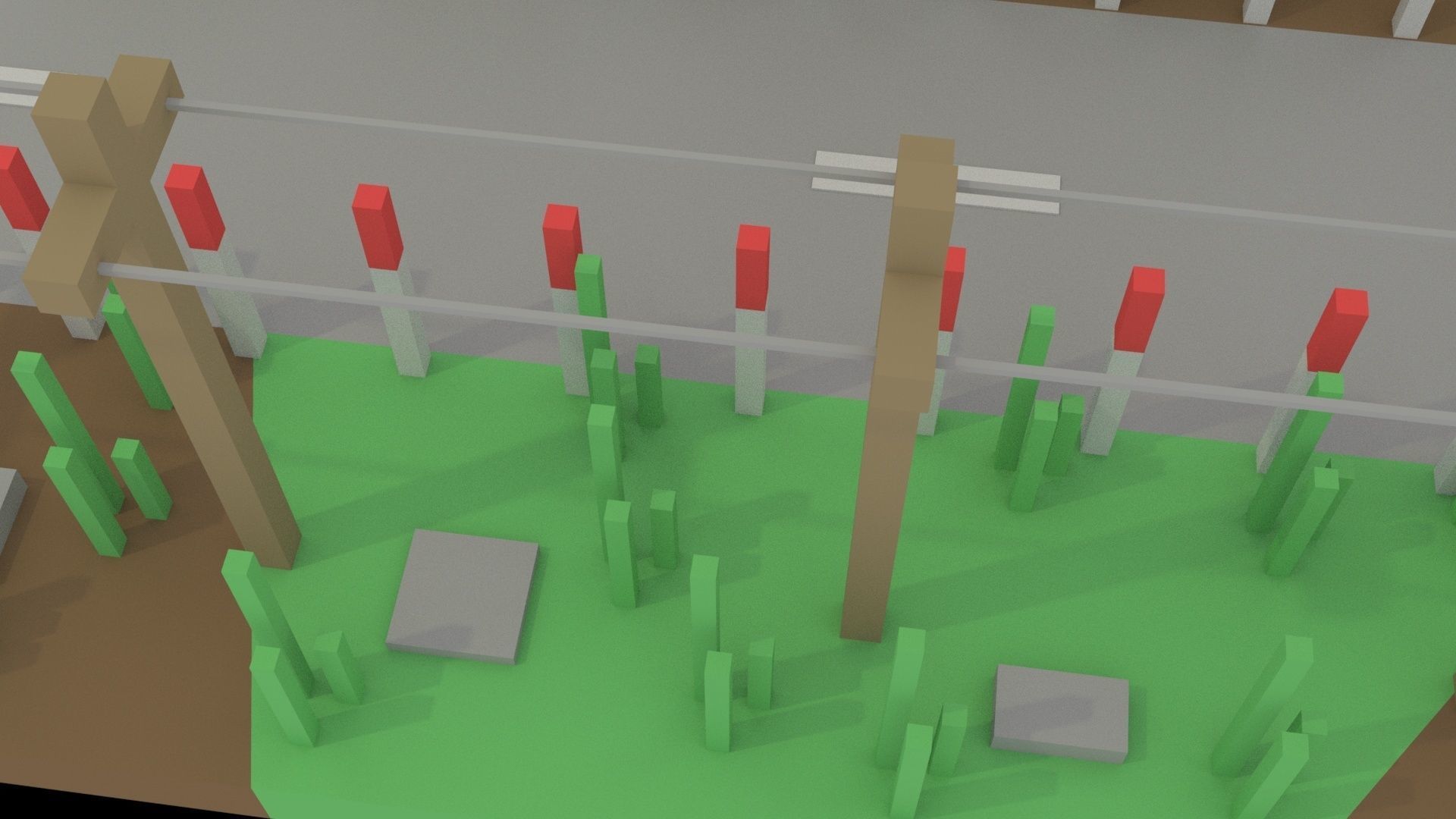 Low Poly Game Ready Town Market Low-poly 3D model_6