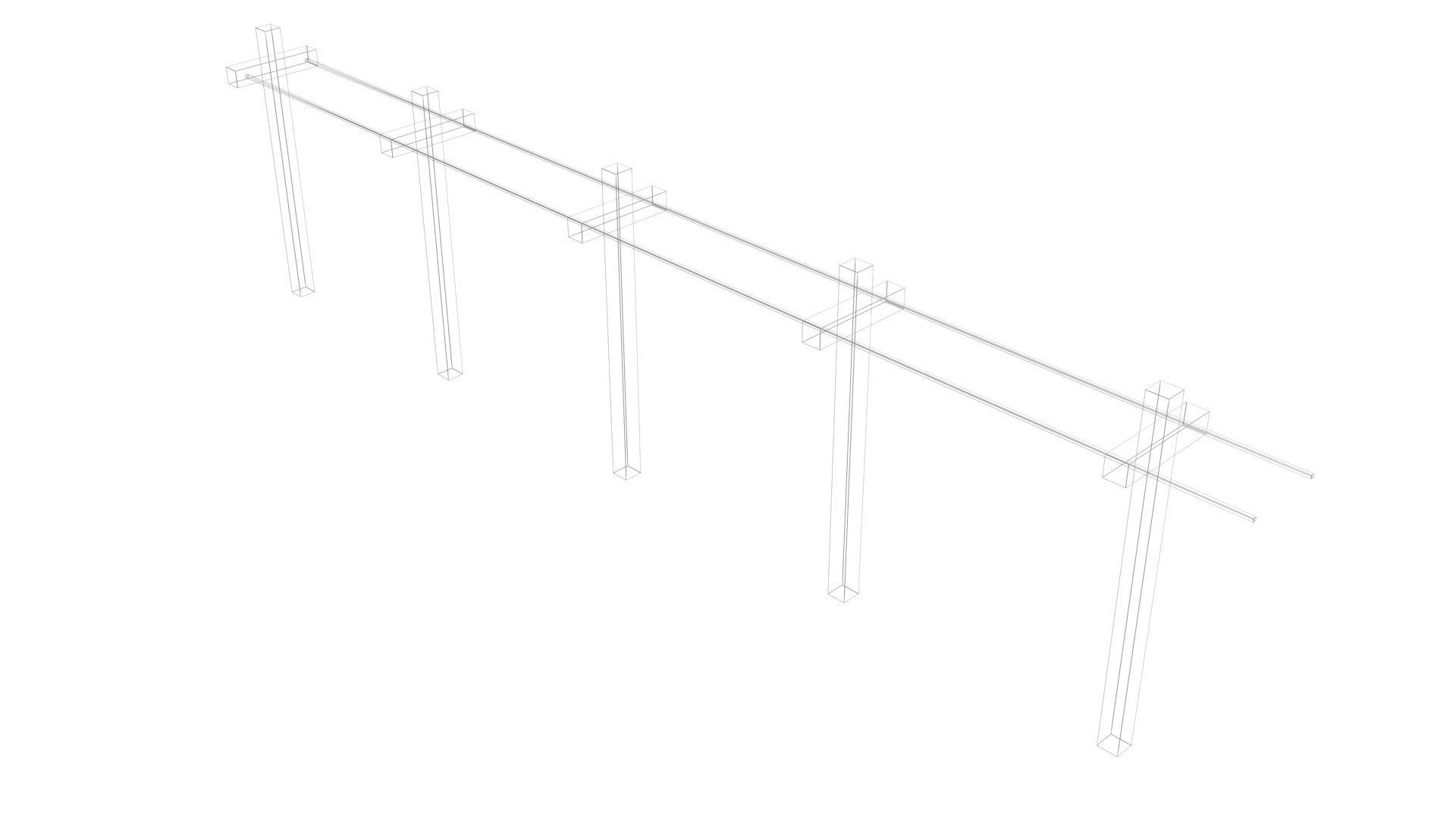 Low Poly Game Ready Powerline of Electric Transformers Low-poly 3D model_6