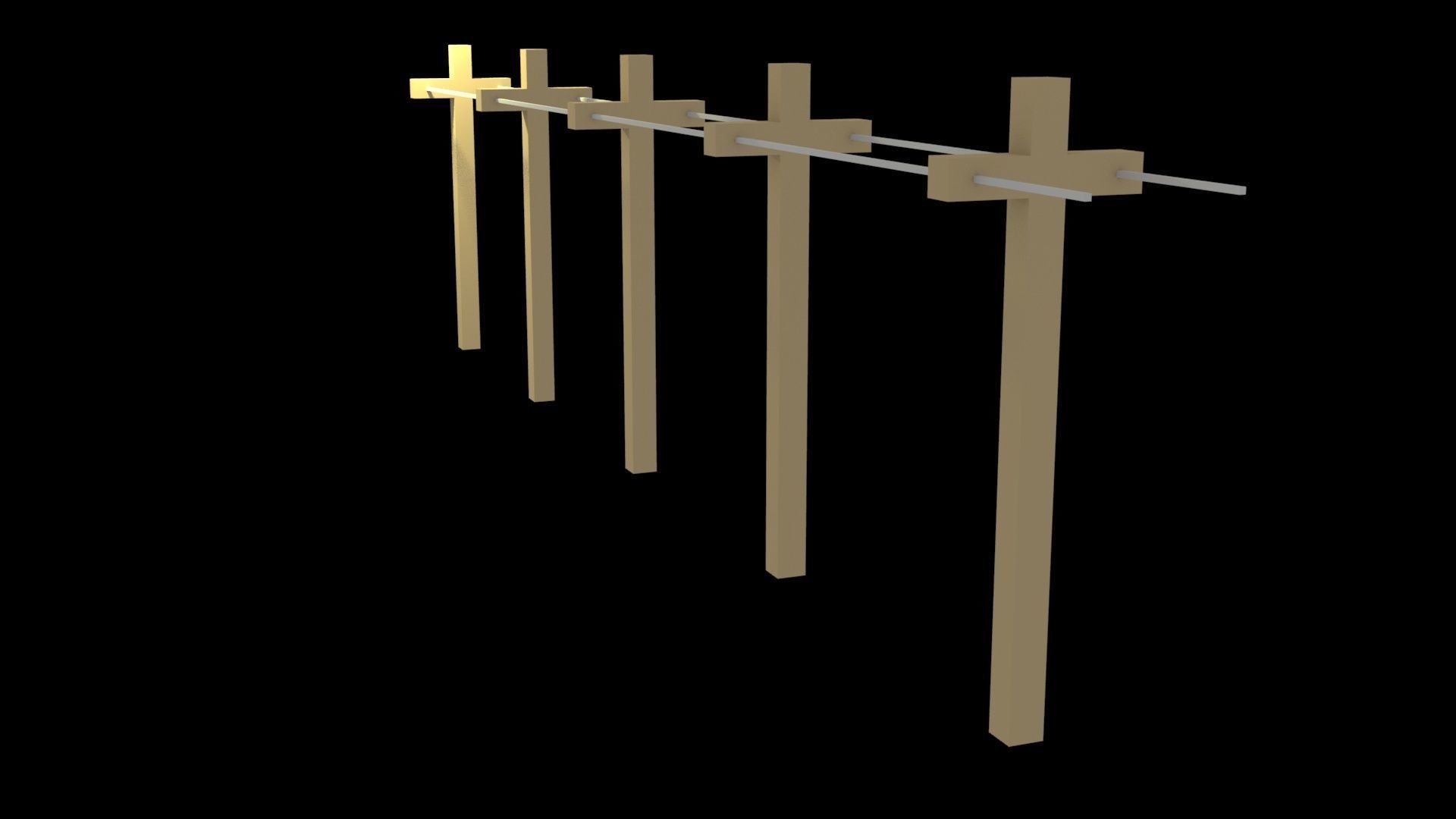 Low Poly Game Ready Powerline of Electric Transformers Low-poly 3D model_5