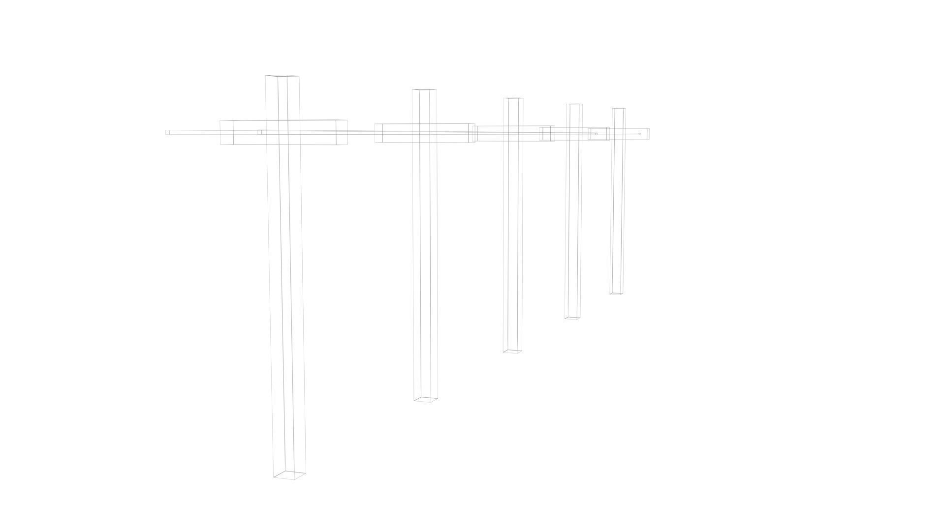 Low Poly Game Ready Powerline of Electric Transformers Low-poly 3D model_7