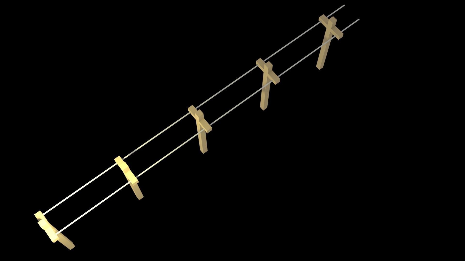 Low Poly Game Ready Powerline of Electric Transformers Low-poly 3D model_4