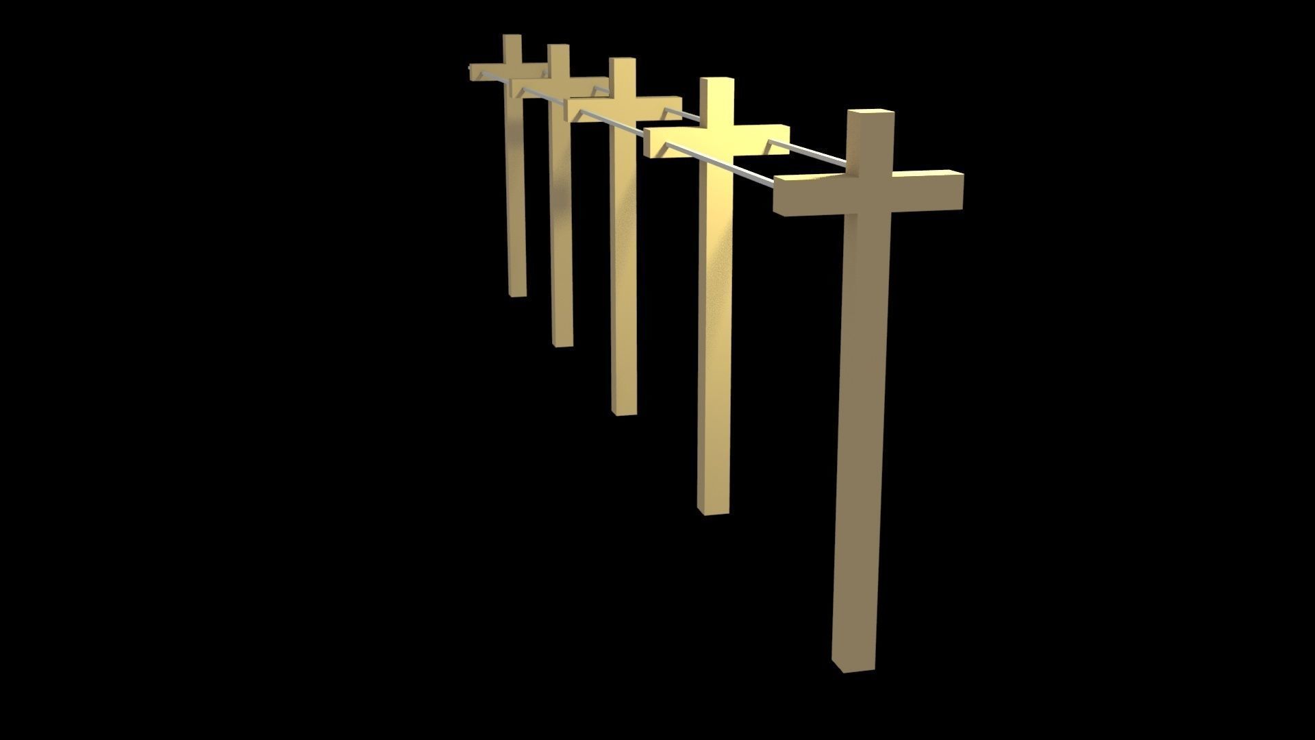 Low Poly Game Ready Powerline of Electric Transformers Low-poly 3D model_3