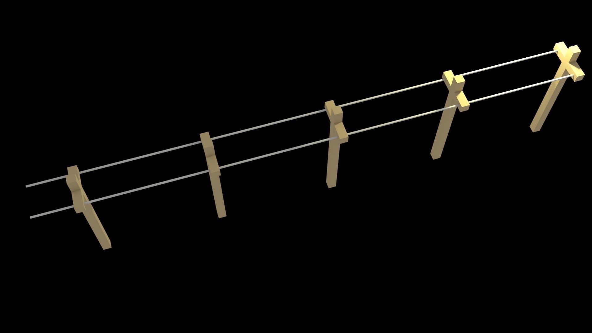 Low Poly Game Ready Powerline of Electric Transformers Low-poly 3D model_2