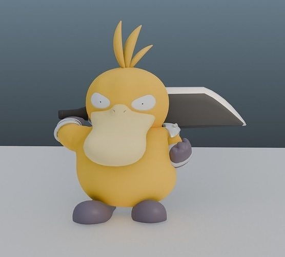Psyduck Warrior in Angry pose 3D print model