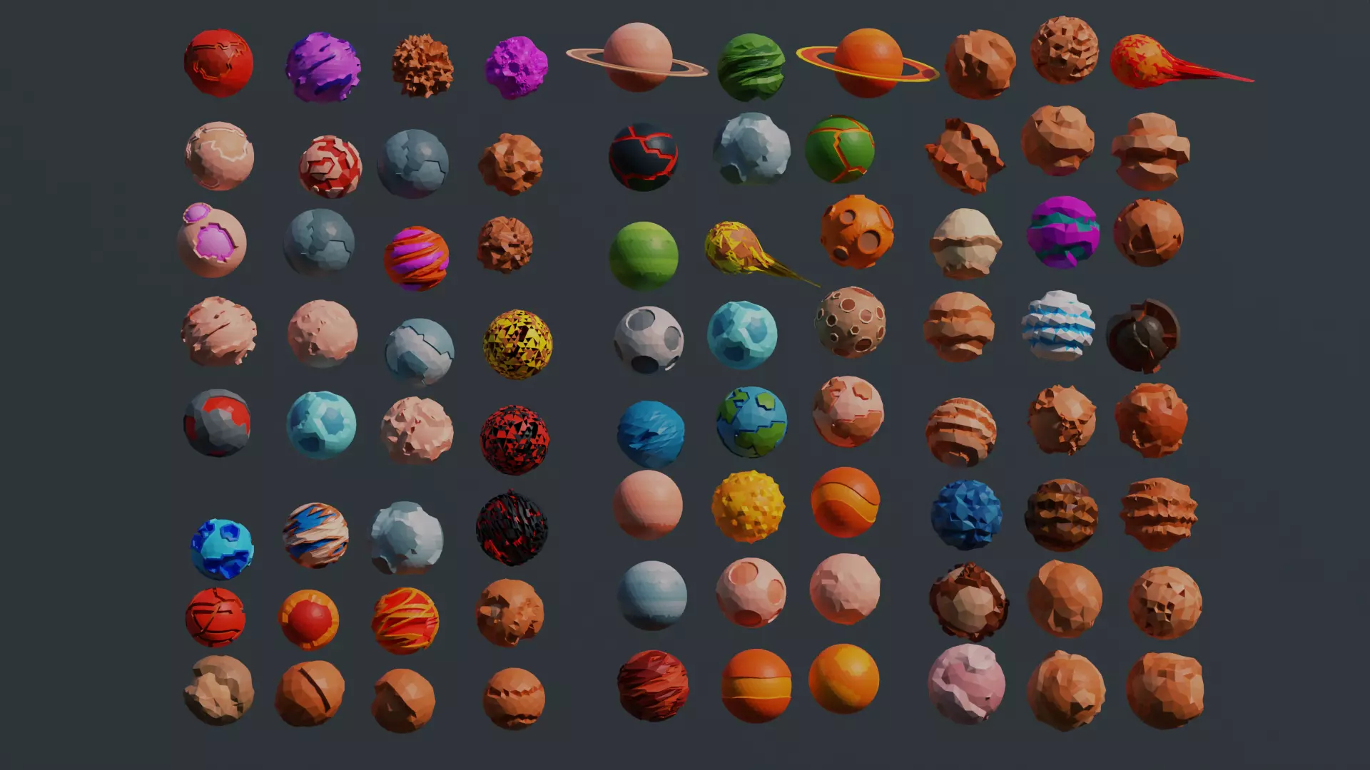 Planet Low Poly Pack Low-poly 3D model_0