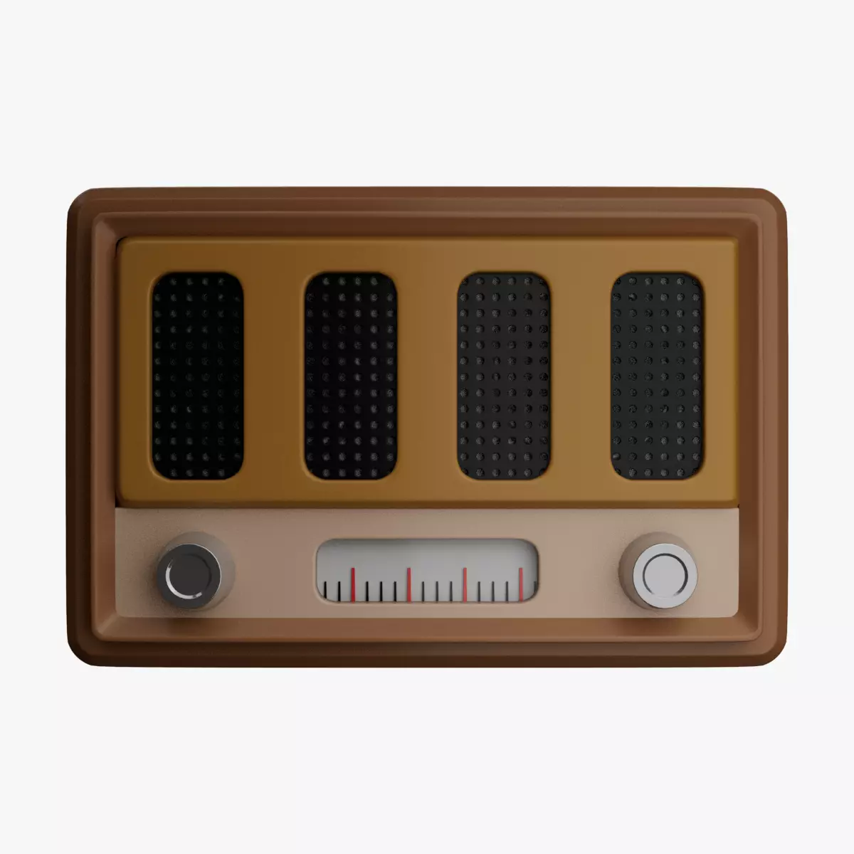 Cartoon Vintage Radio Low-poly 3D model