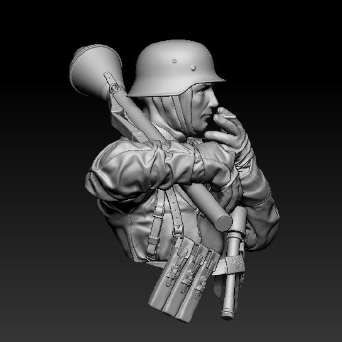 German winter panzerfaust WWII 3D print model_4