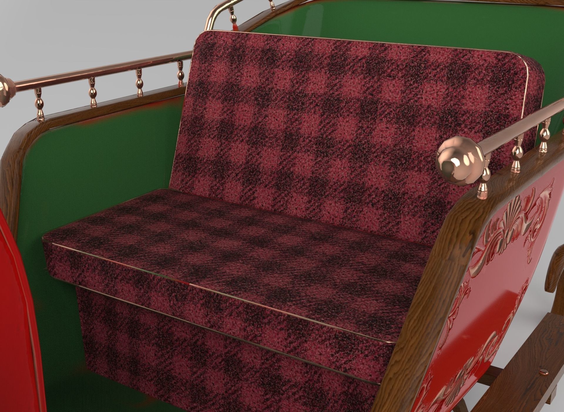 Santas Sleigh Low-poly 3D model_7