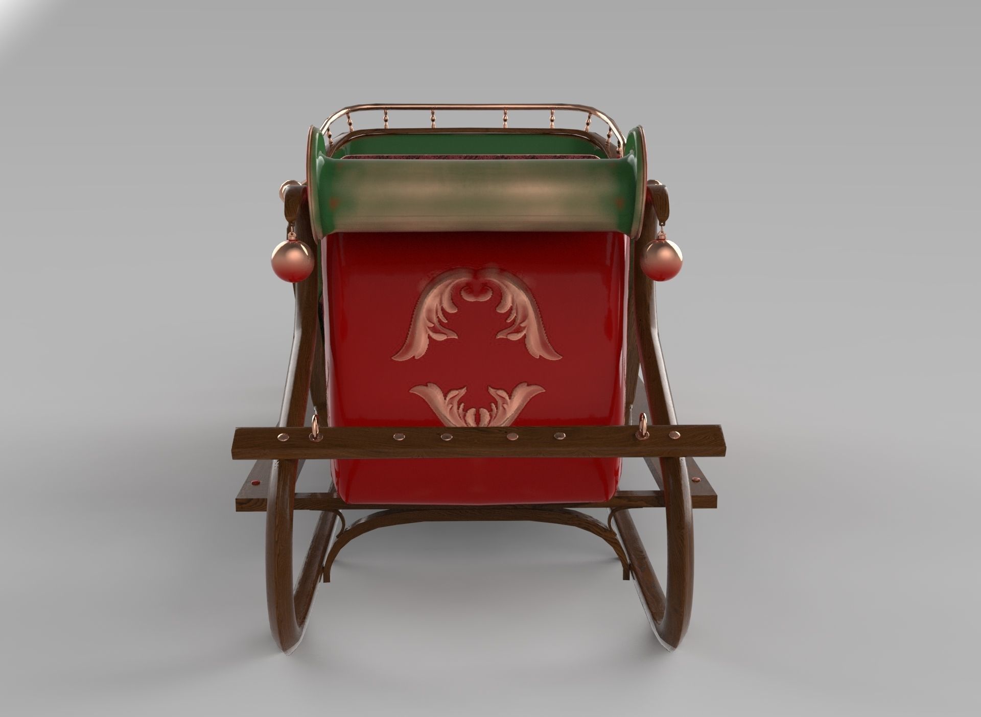 Santas Sleigh Low-poly 3D model_6