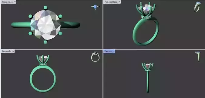 anello gioiello solitario gold 3D print model