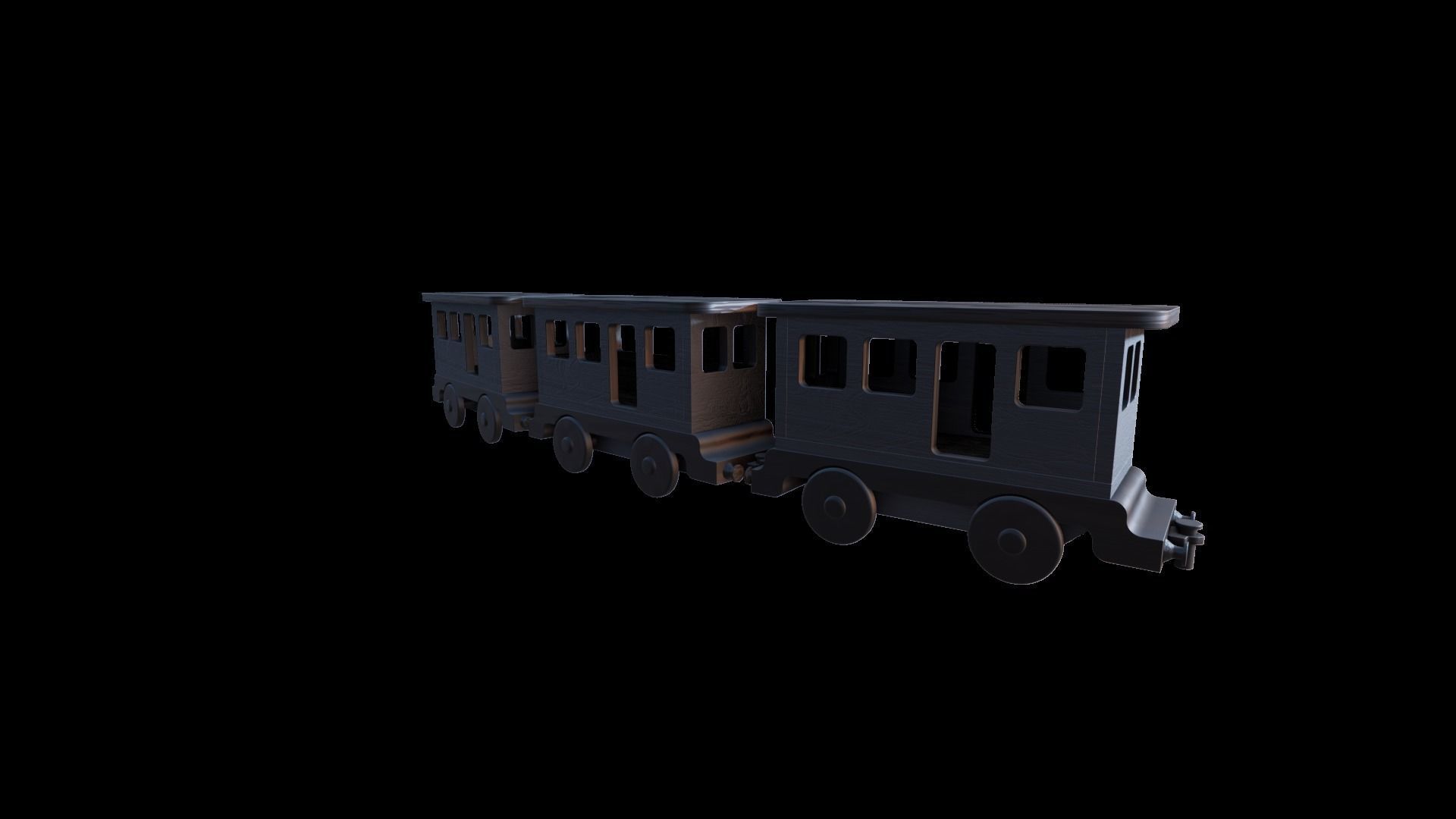 WOODEN LITTLE TRAIN CARRIAGE TOYS - RogueFilmProductions Low-poly 3D model_9