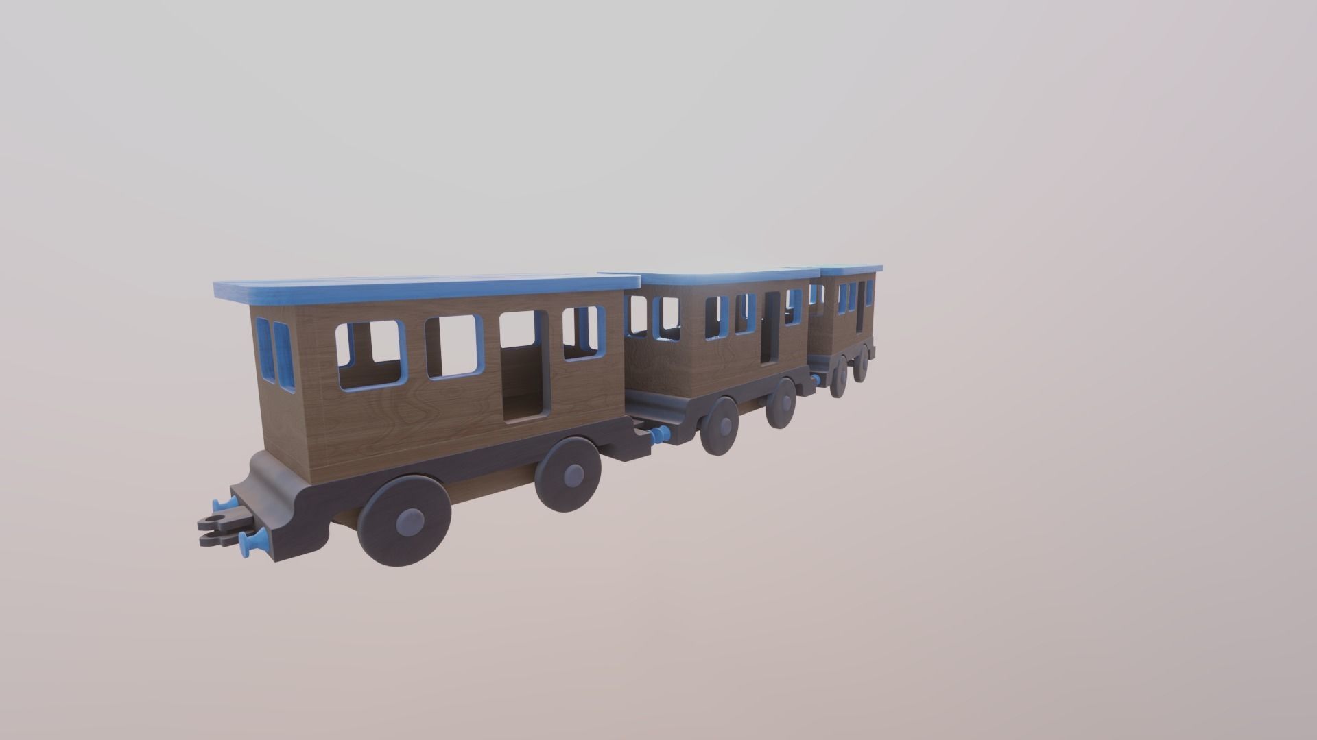 WOODEN LITTLE TRAIN CARRIAGE TOYS - RogueFilmProductions Low-poly 3D model_6