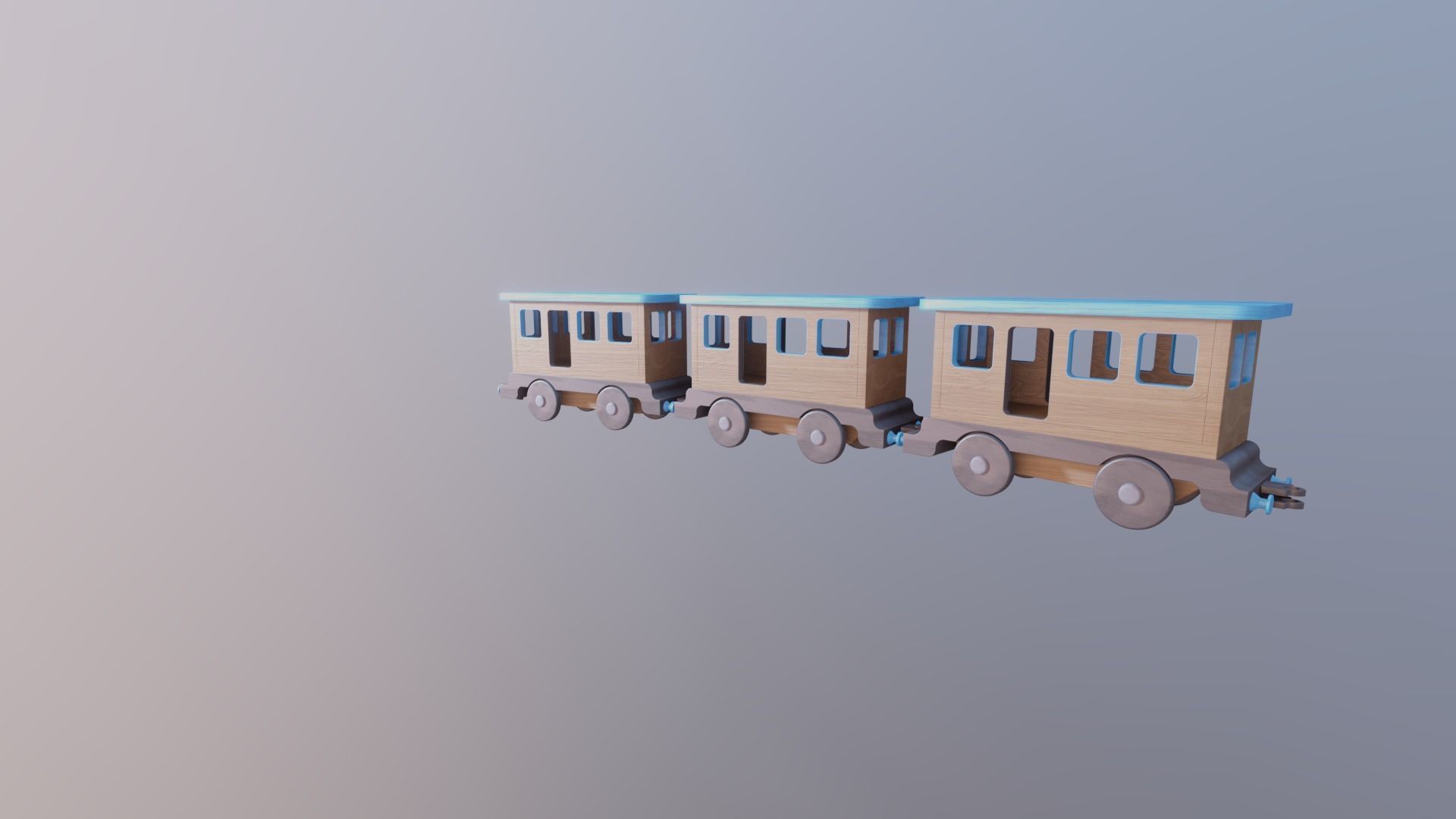 WOODEN LITTLE TRAIN CARRIAGE TOYS - RogueFilmProductions Low-poly 3D model_4