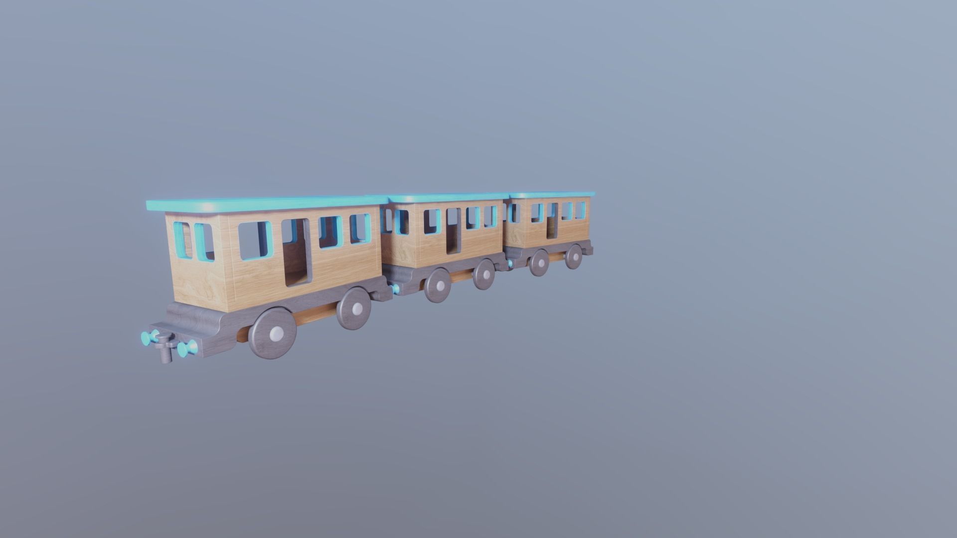 WOODEN LITTLE TRAIN CARRIAGE TOYS - RogueFilmProductions Low-poly 3D model_2