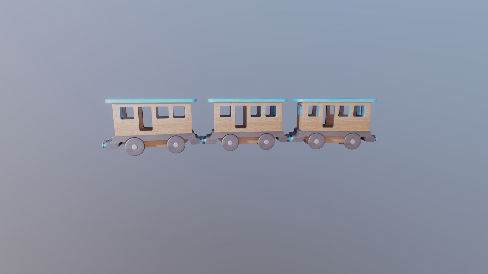 WOODEN LITTLE TRAIN CARRIAGE TOYS - RogueFilmProductions Low-poly 3D model_3