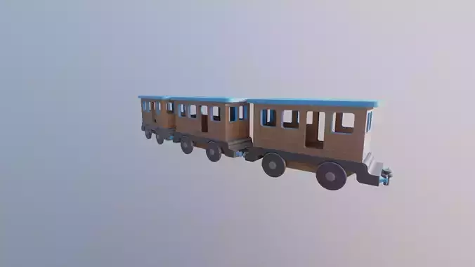 WOODEN LITTLE TRAIN CARRIAGE TOYS - RogueFilmProductions Low-poly 3D model