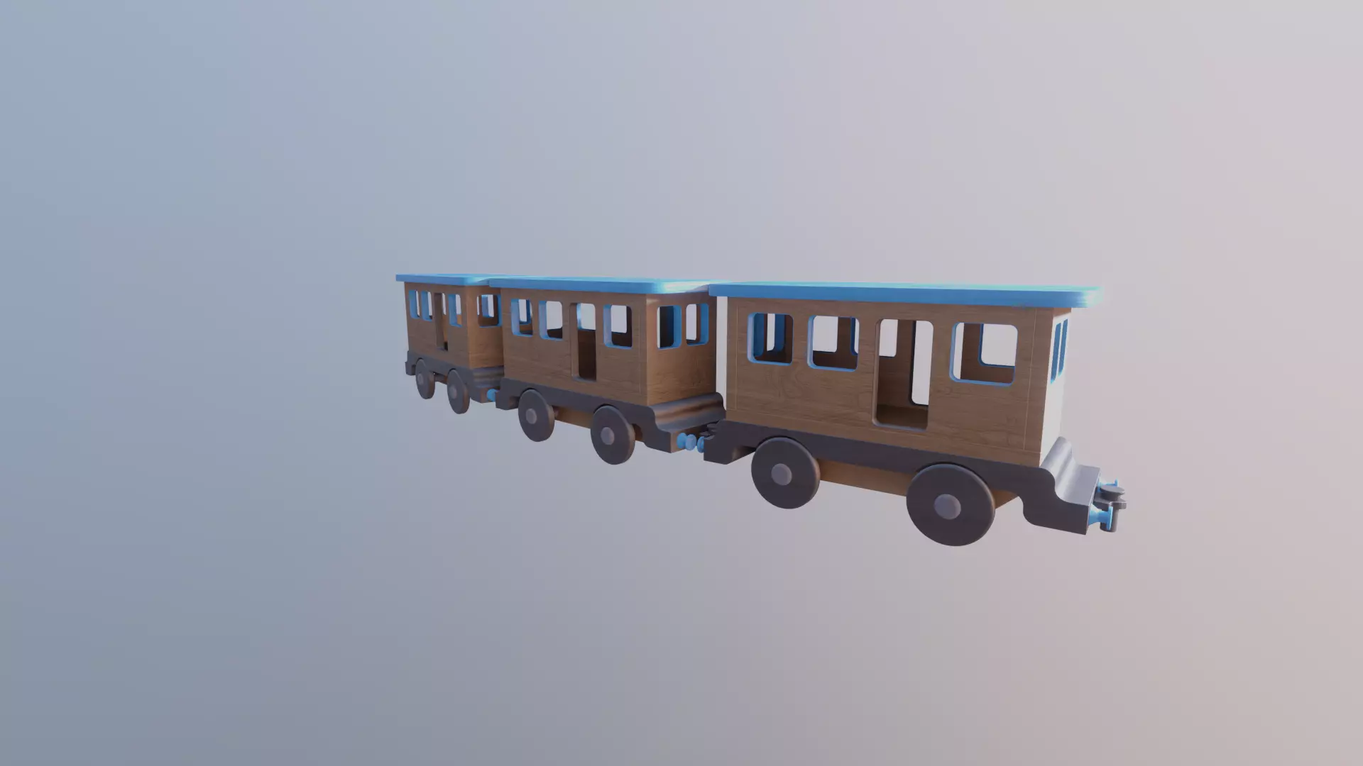 WOODEN LITTLE TRAIN CARRIAGE TOYS - RogueFilmProductions Low-poly 3D model_0