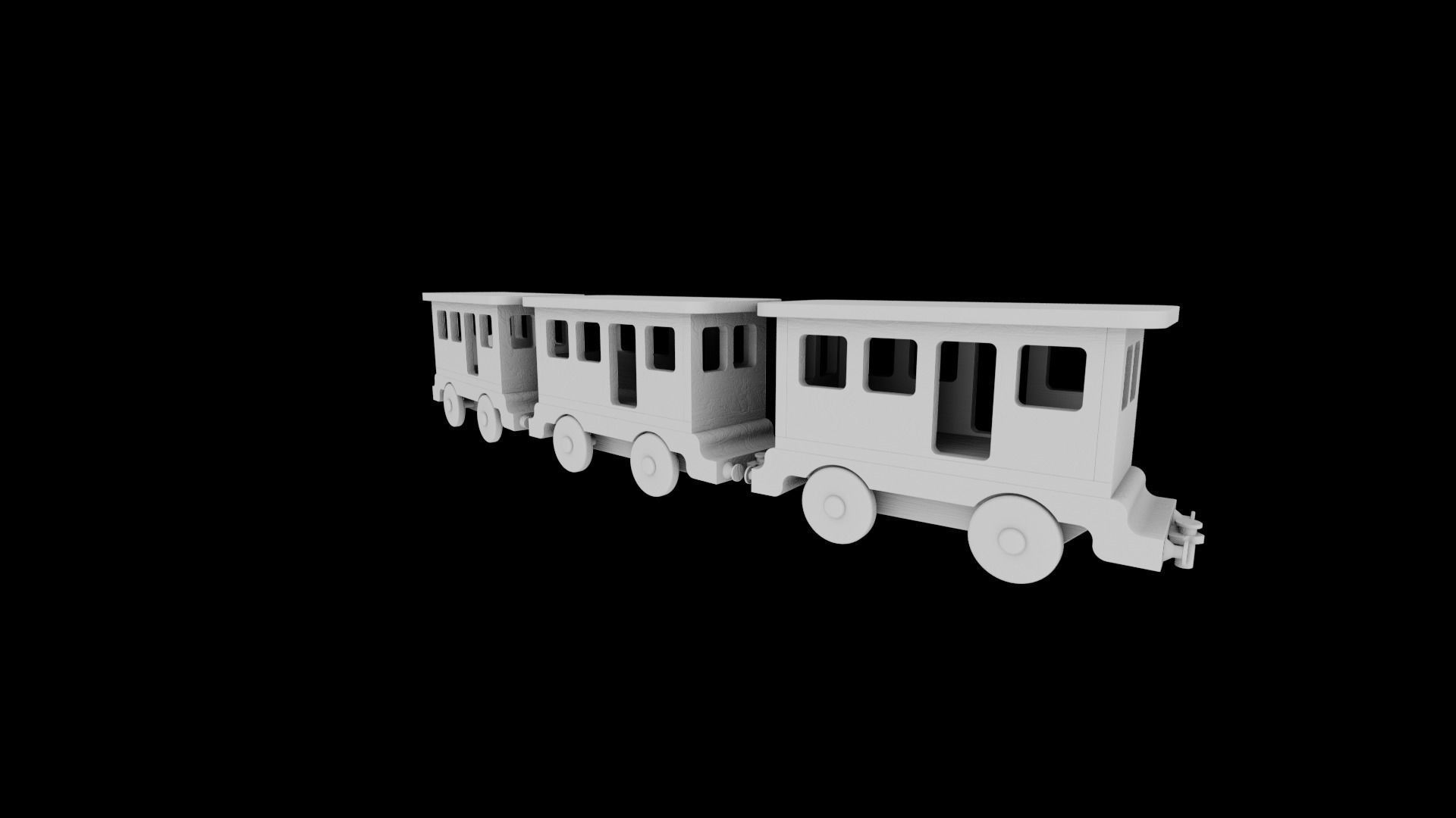 WOODEN LITTLE TRAIN CARRIAGE TOYS - RogueFilmProductions Low-poly 3D model_8