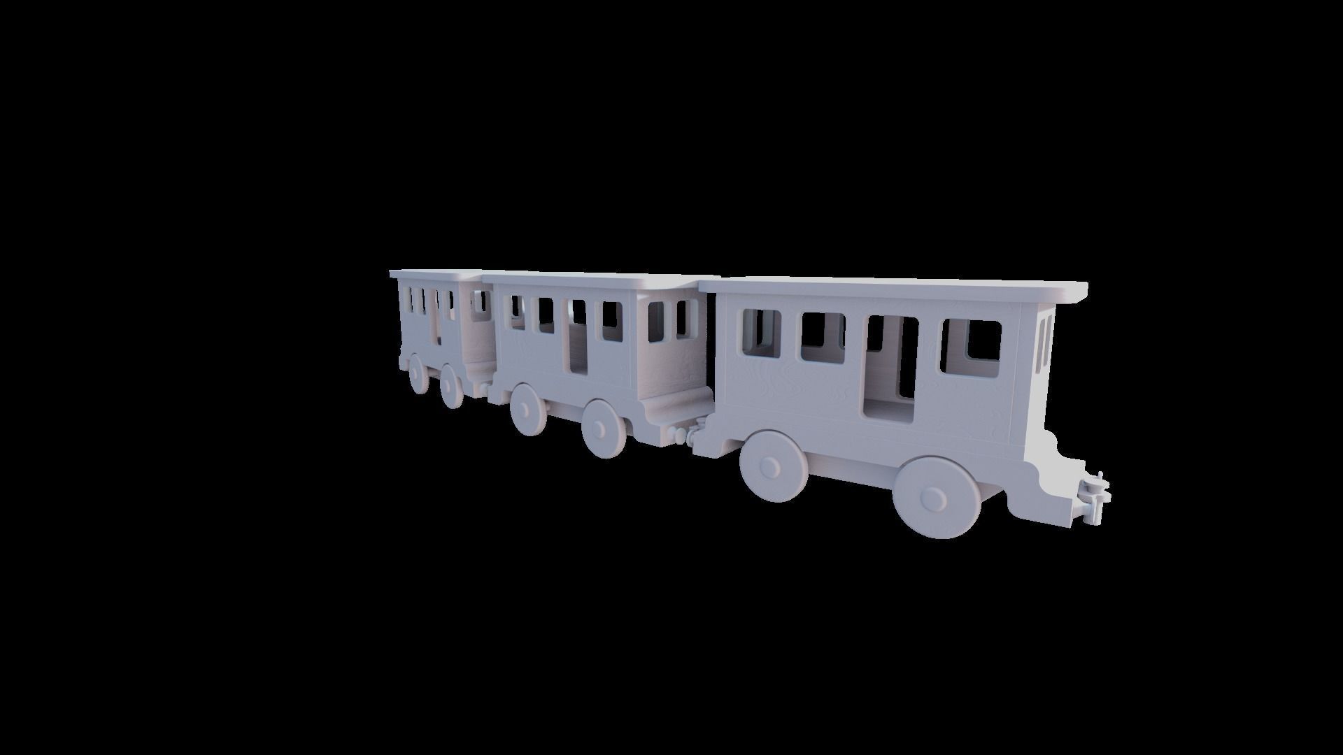 WOODEN LITTLE TRAIN CARRIAGE TOYS - RogueFilmProductions Low-poly 3D model_10