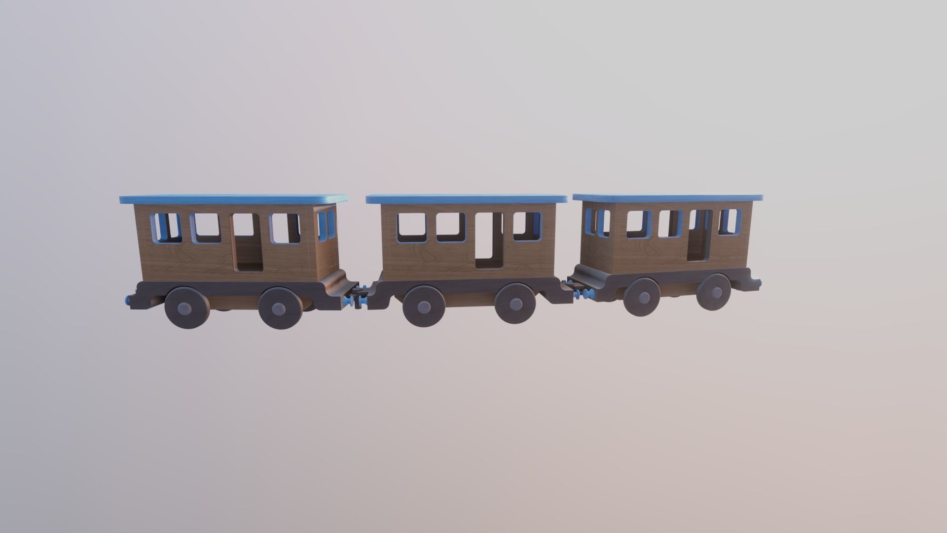 WOODEN LITTLE TRAIN CARRIAGE TOYS - RogueFilmProductions Low-poly 3D model_7