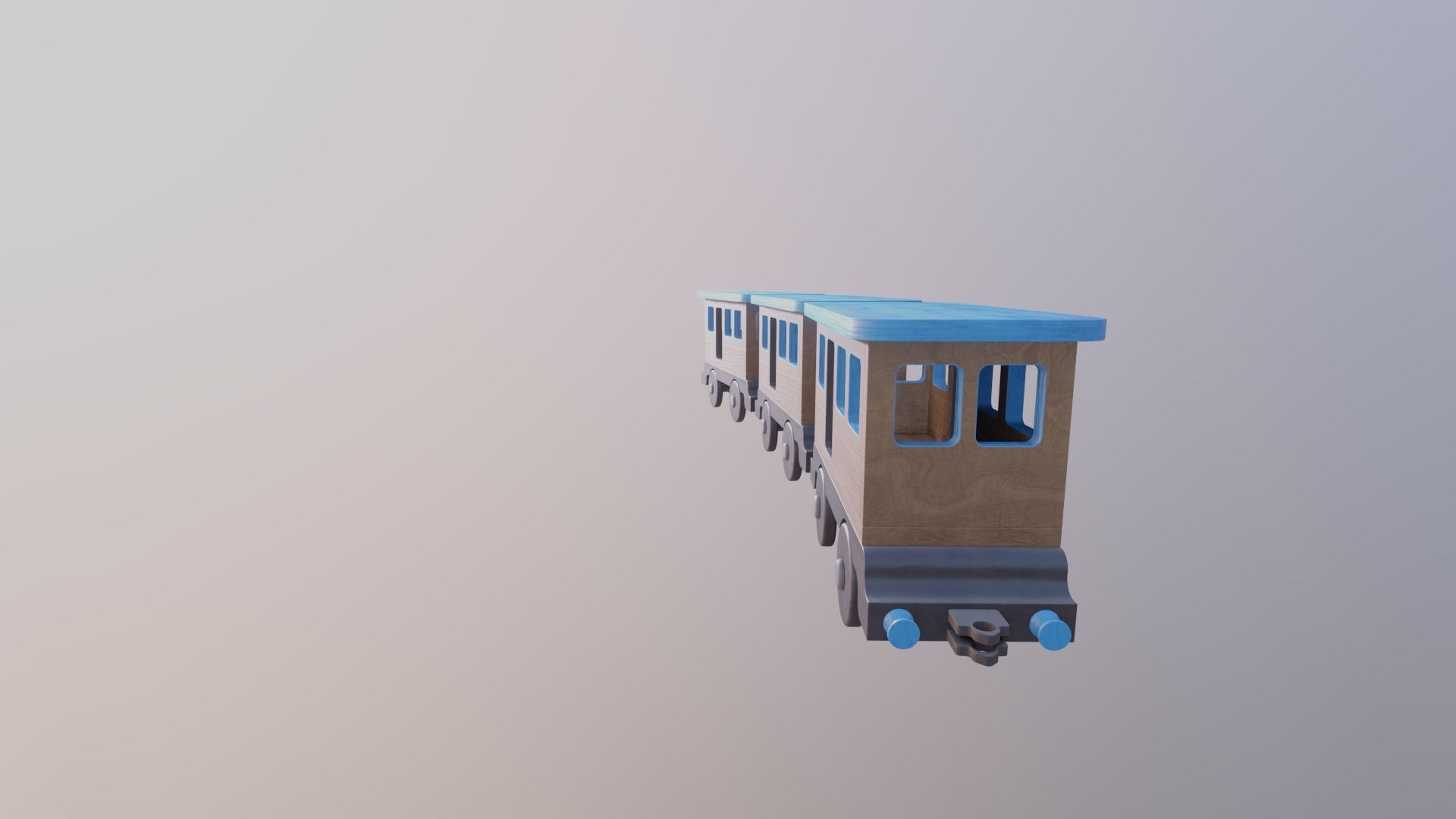 WOODEN LITTLE TRAIN CARRIAGE TOYS - RogueFilmProductions Low-poly 3D model_5