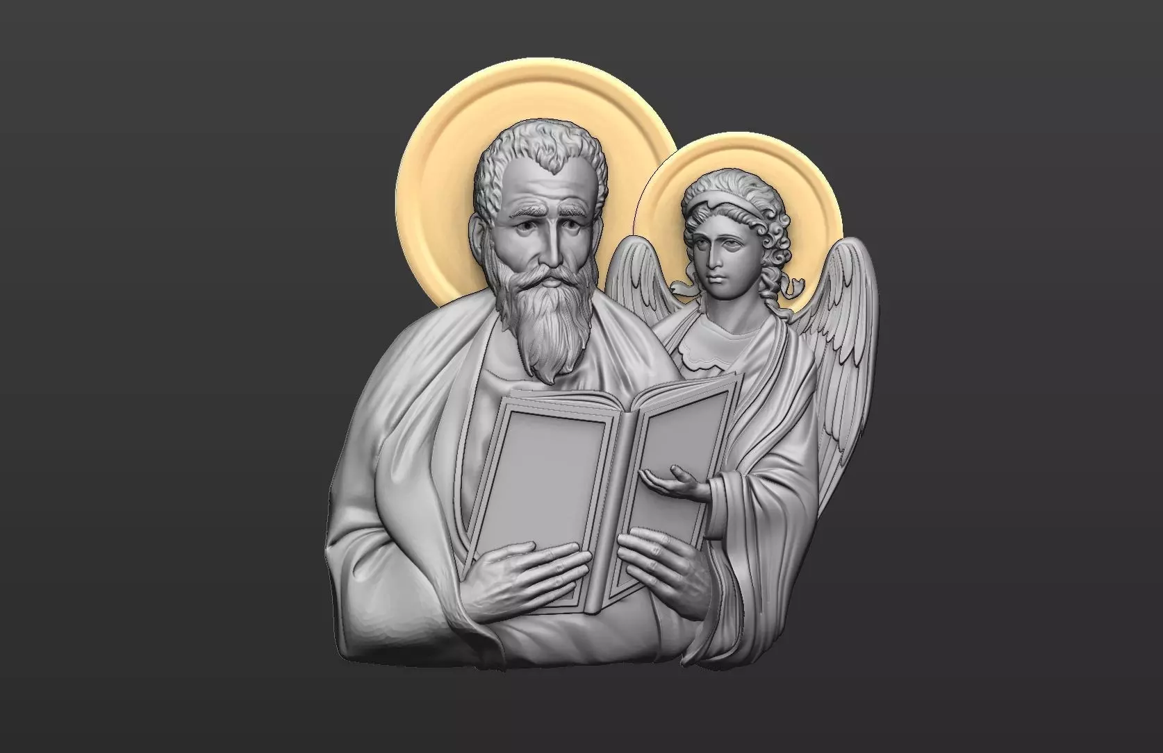 Saint Matthew and angel 3D print model