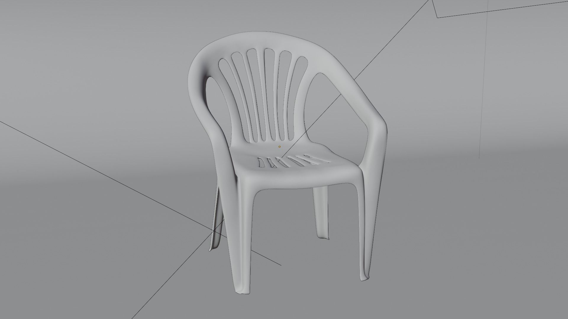 Plastic chair 3D model Free low-poly 3D model_1