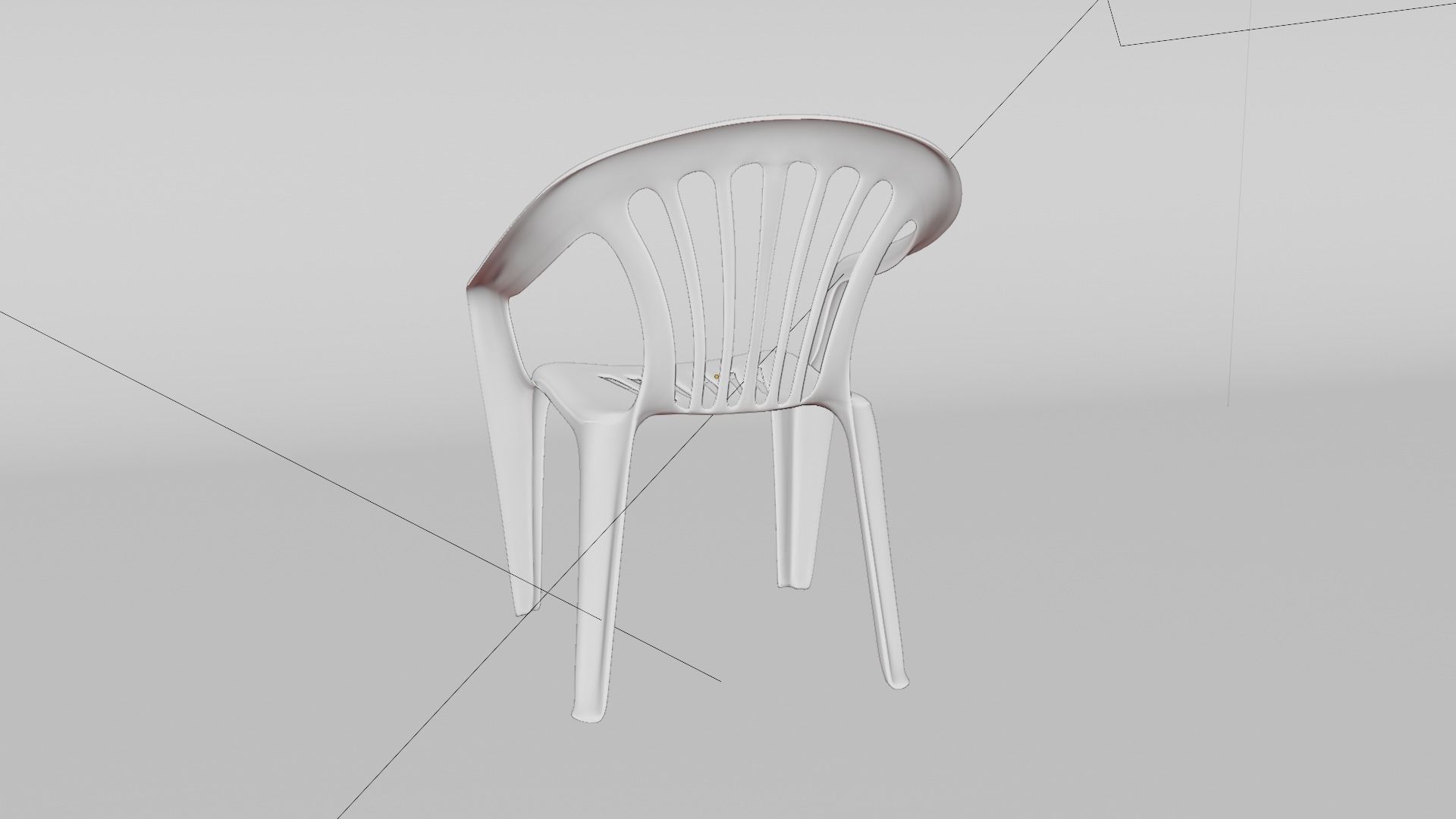 Plastic chair 3D model Free low-poly 3D model_5