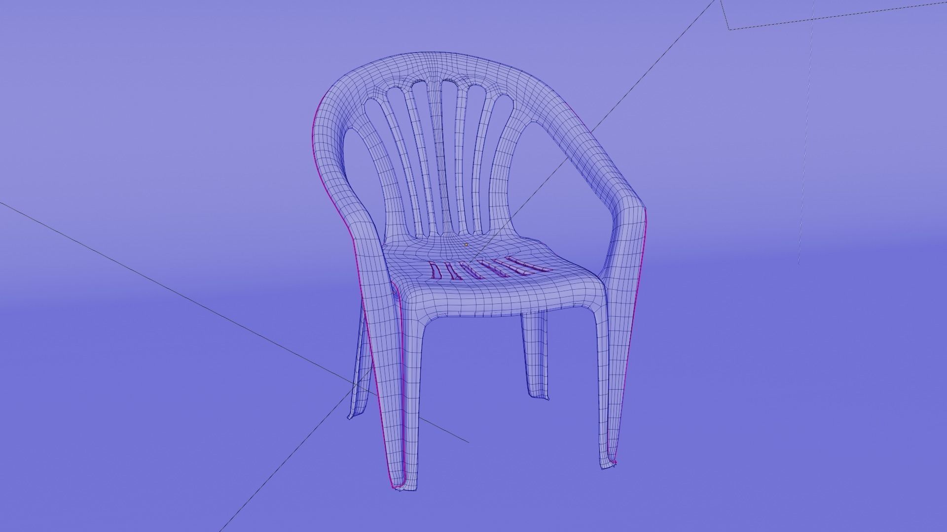 Plastic chair 3D model Free low-poly 3D model_4