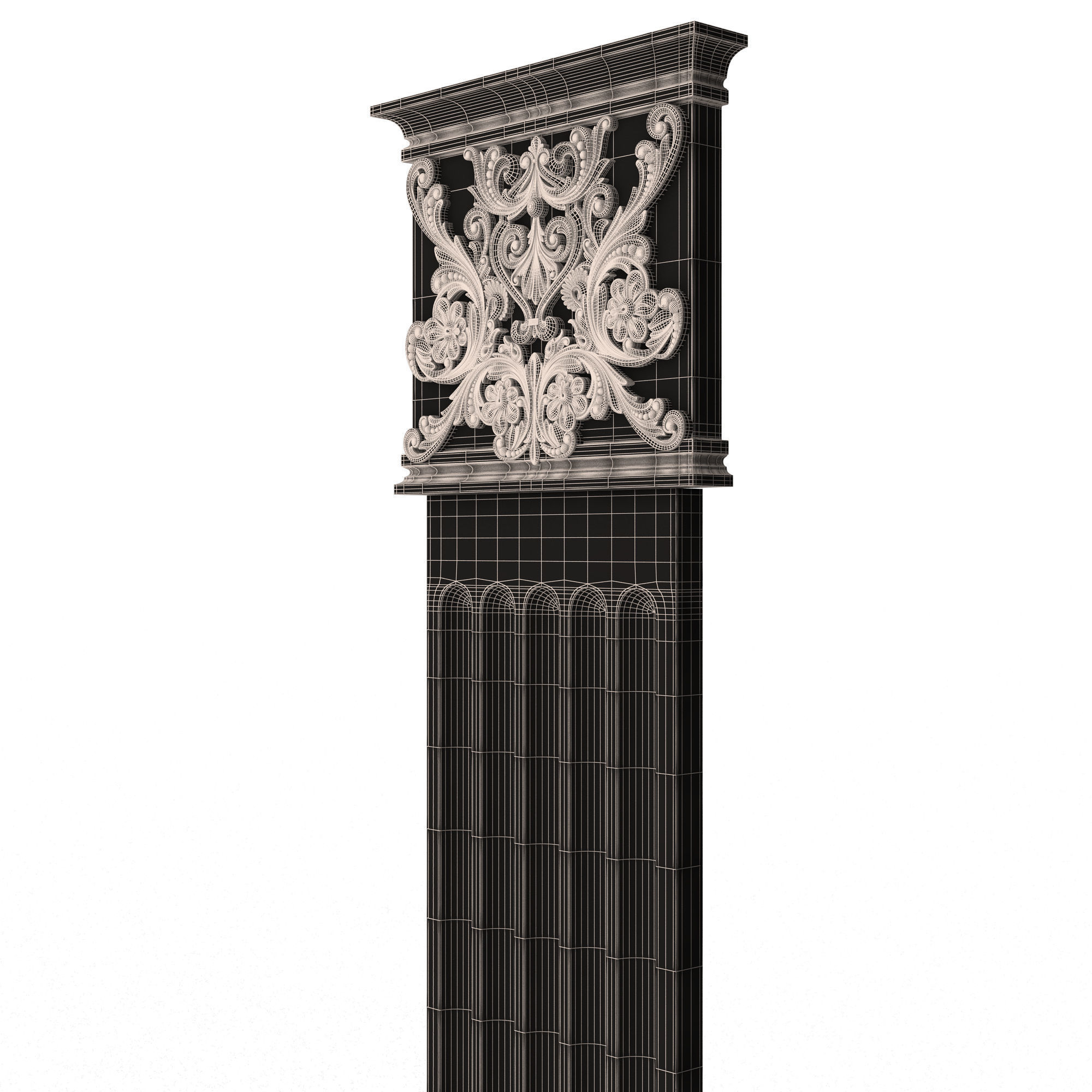 Column Capital 0901 Low-poly 3D model_8