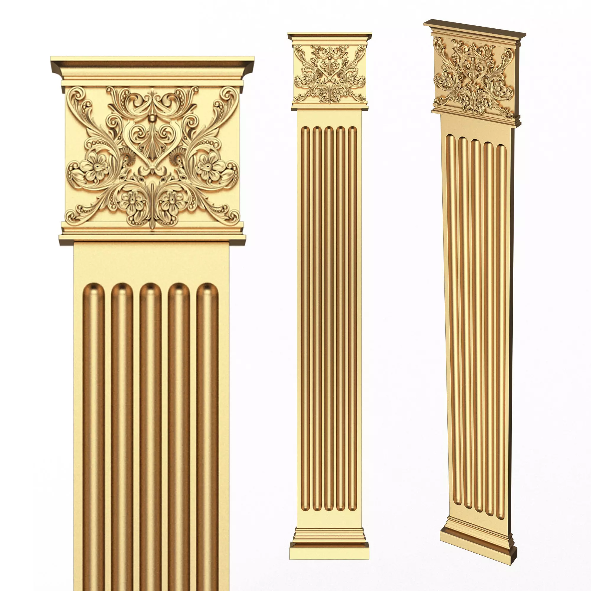 Column Capital 0901 Low-poly 3D model_0