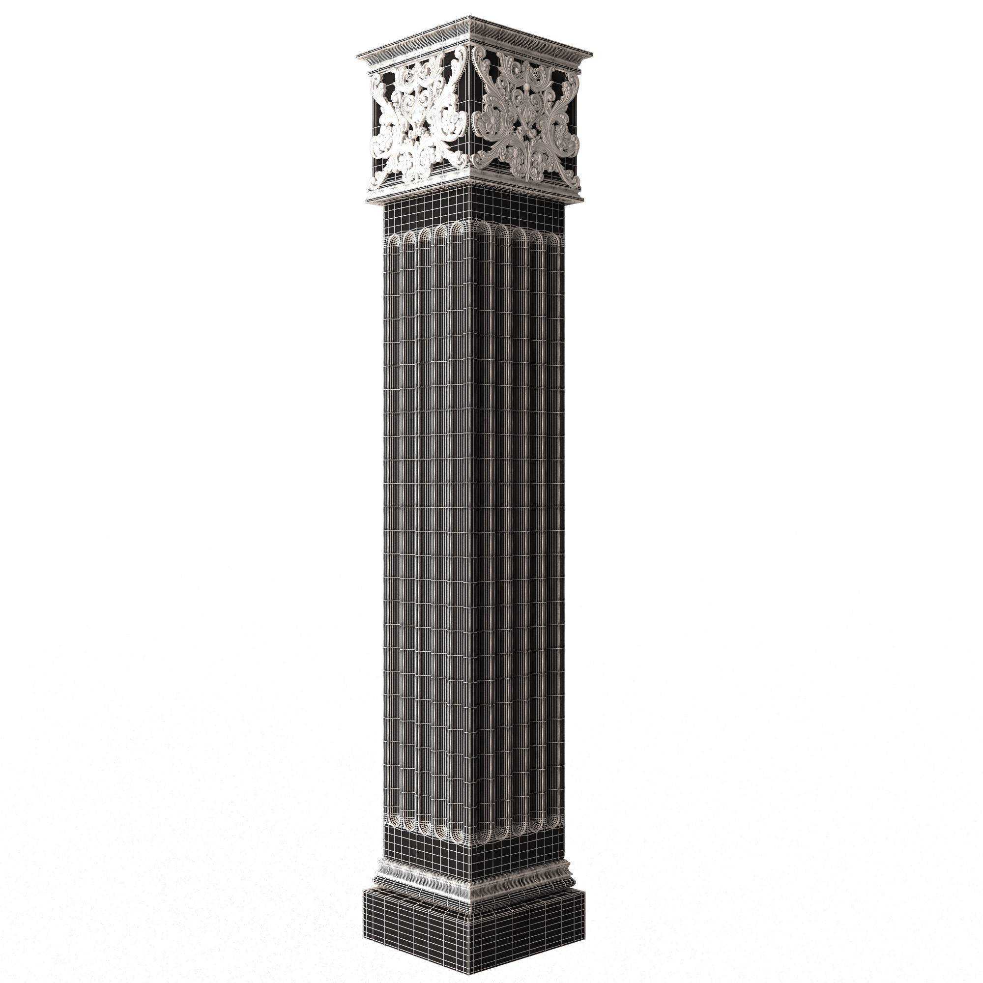 Column Capital 0902 Low-poly 3D model_8