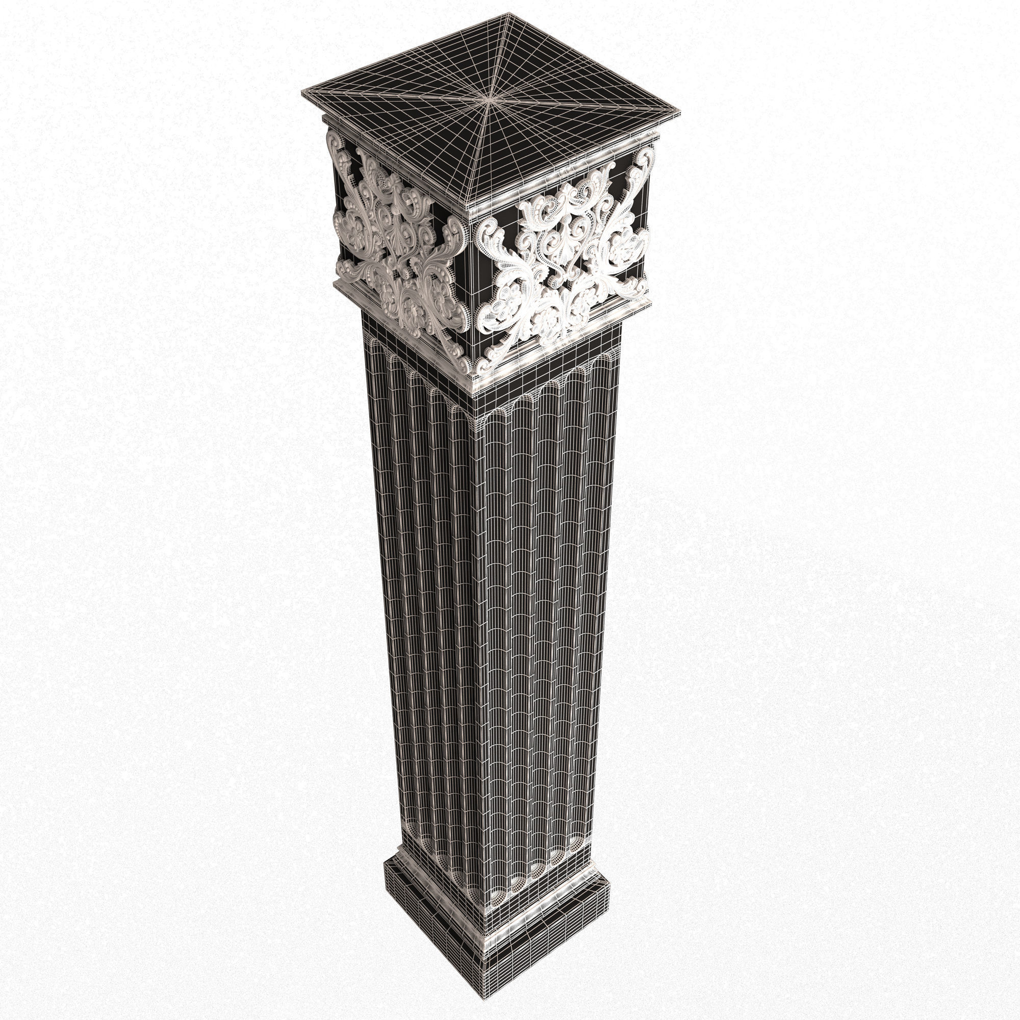 Column Capital 0902 Low-poly 3D model_9