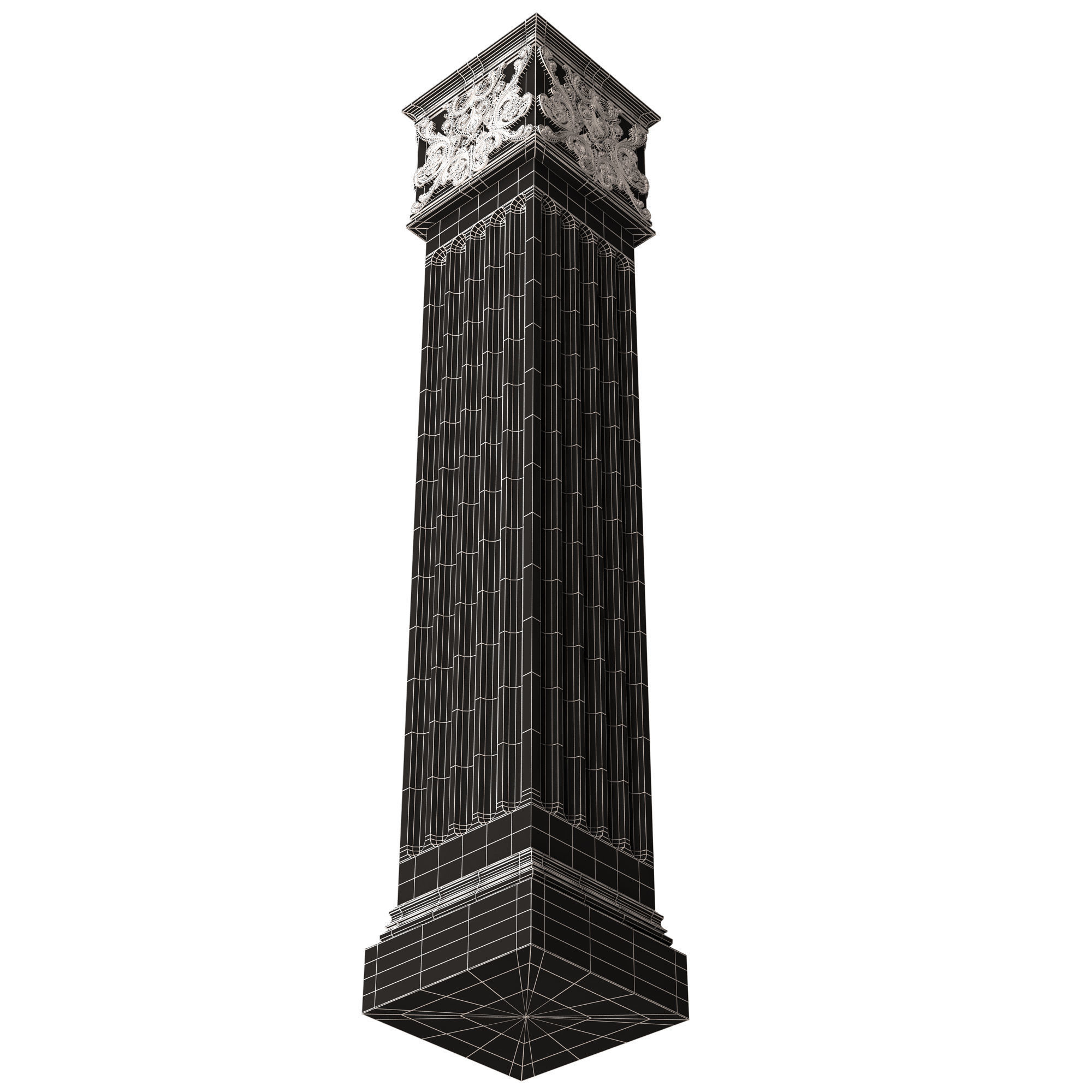 Column Capital 0902 Low-poly 3D model_16